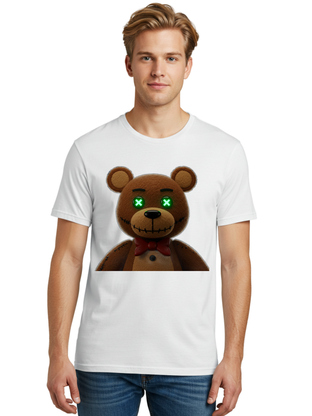 Five-Nights-At-Freddy-S-Bear Men'S Graphic Tee, 100% Cotton, Comfortable Casual Summer Wear, Machine Washable, Vintage Camera, Old Camera, Antique Camera, Black Camera, Classic Photography, Photography Equipment, Nostalgic Device, Film Camera, Bam406