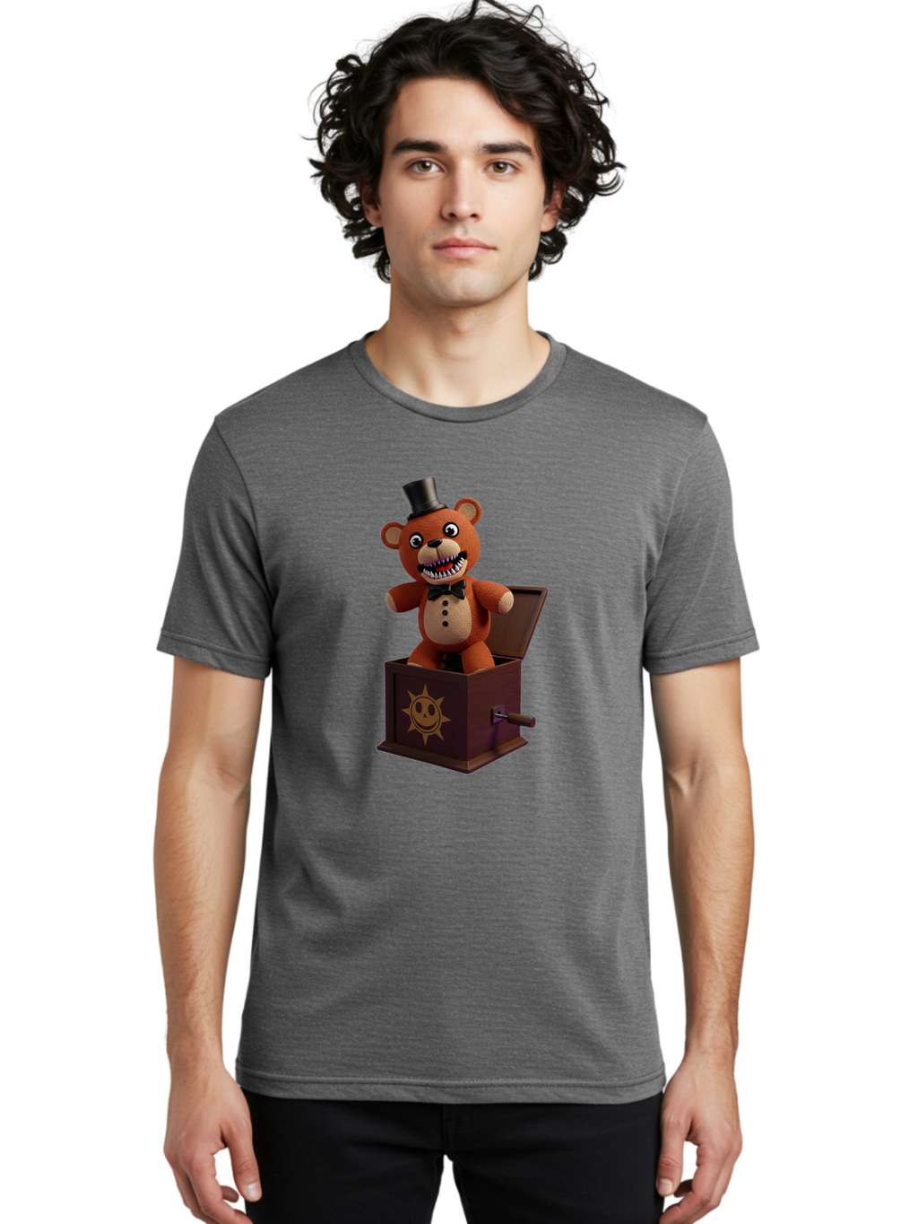 Five-Nights-At-Freddy-S-Jack-In-The-Box Men'S Graphic Tee, 100% Cotton, Comfortable Casual Summer Wear, Machine Washable, Vintage Camera, Old Camera, Antique Camera, Black Camera, Classic Photography, Photography Equipment, Nostalgic Device, Bam407
