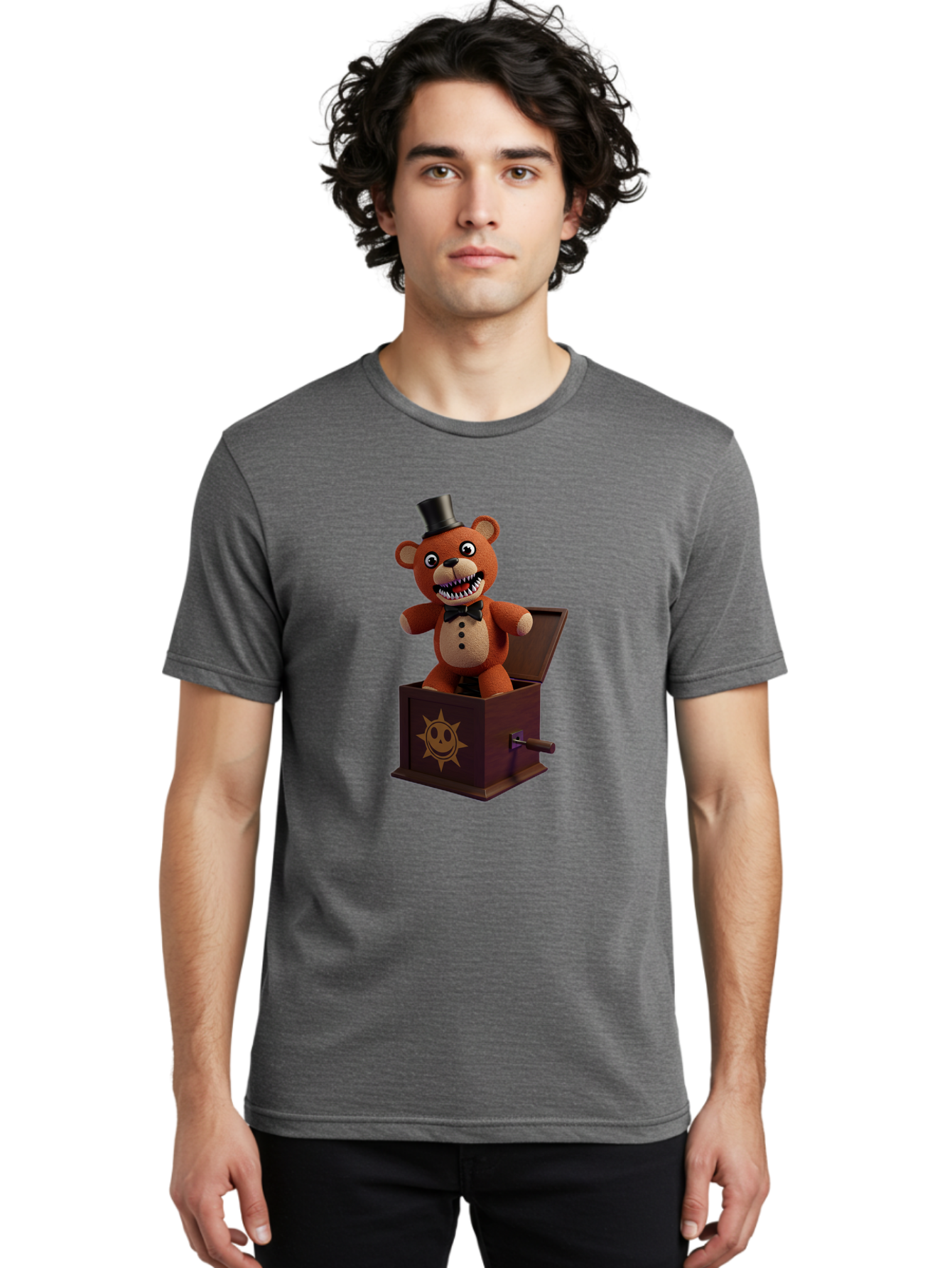Five-Nights-At-Freddy-S-Jack-In-The-Box Men'S Graphic Tee, 100% Cotton, Comfortable Casual Summer Wear, Machine Washable, Vintage Camera, Old Camera, Antique Camera, Black Camera, Classic Photography, Photography Equipment, Nostalgic Device, Bam407