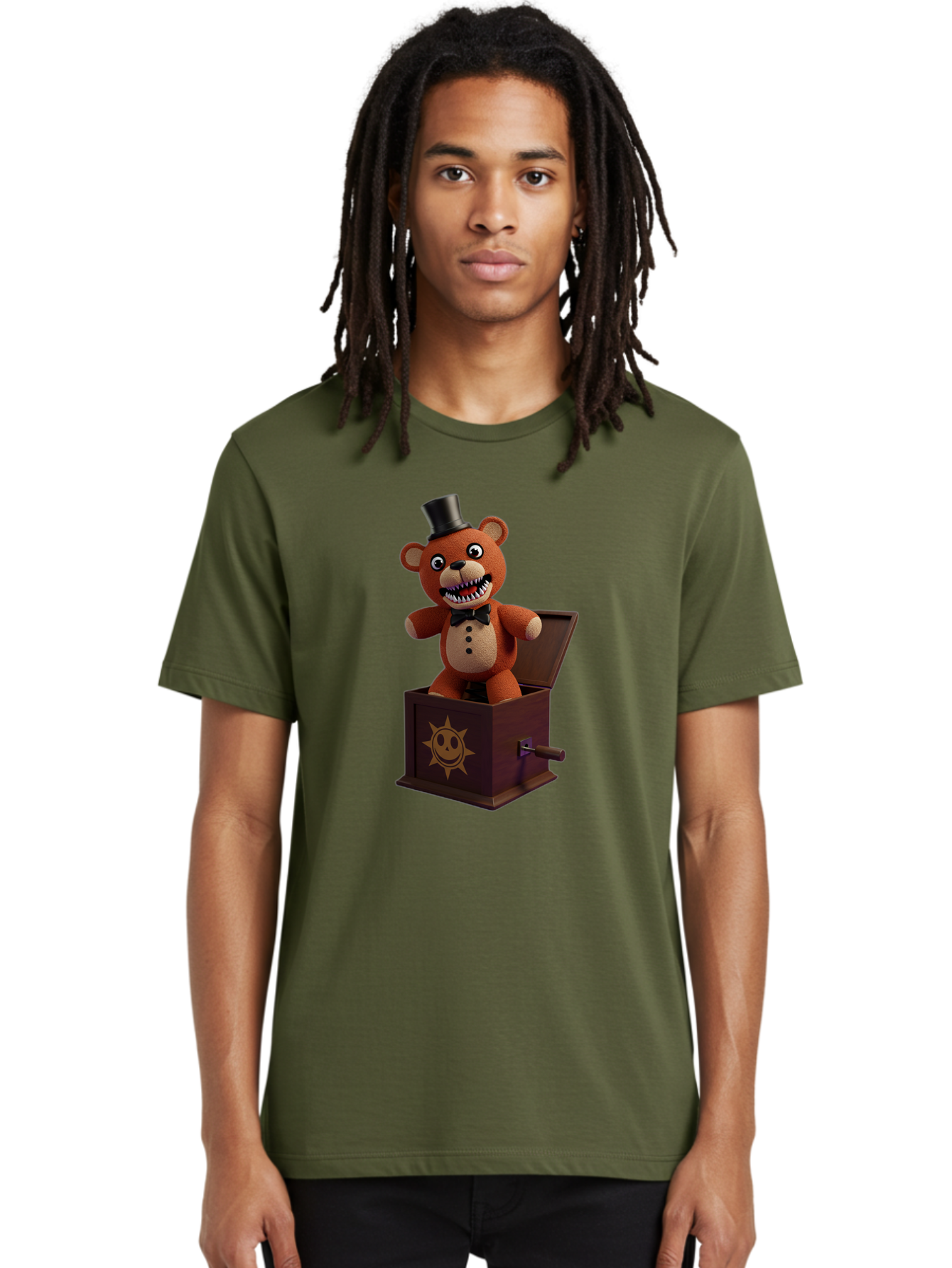 Five-Nights-At-Freddy-S-Jack-In-The-Box Men'S Graphic Tee, 100% Cotton, Comfortable Casual Summer Wear, Machine Washable, Vintage Camera, Old Camera, Antique Camera, Black Camera, Classic Photography, Photography Equipment, Nostalgic Device, Bam407