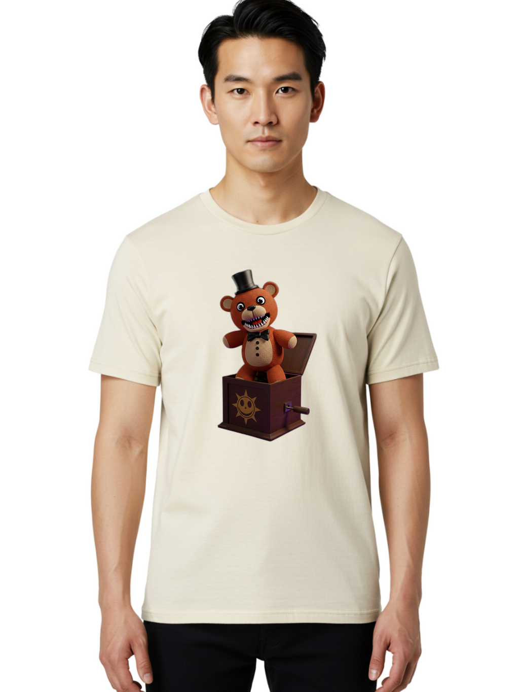 Five-Nights-At-Freddy-S-Jack-In-The-Box Men'S Graphic Tee, 100% Cotton, Comfortable Casual Summer Wear, Machine Washable, Vintage Camera, Old Camera, Antique Camera, Black Camera, Classic Photography, Photography Equipment, Nostalgic Device, Bam407