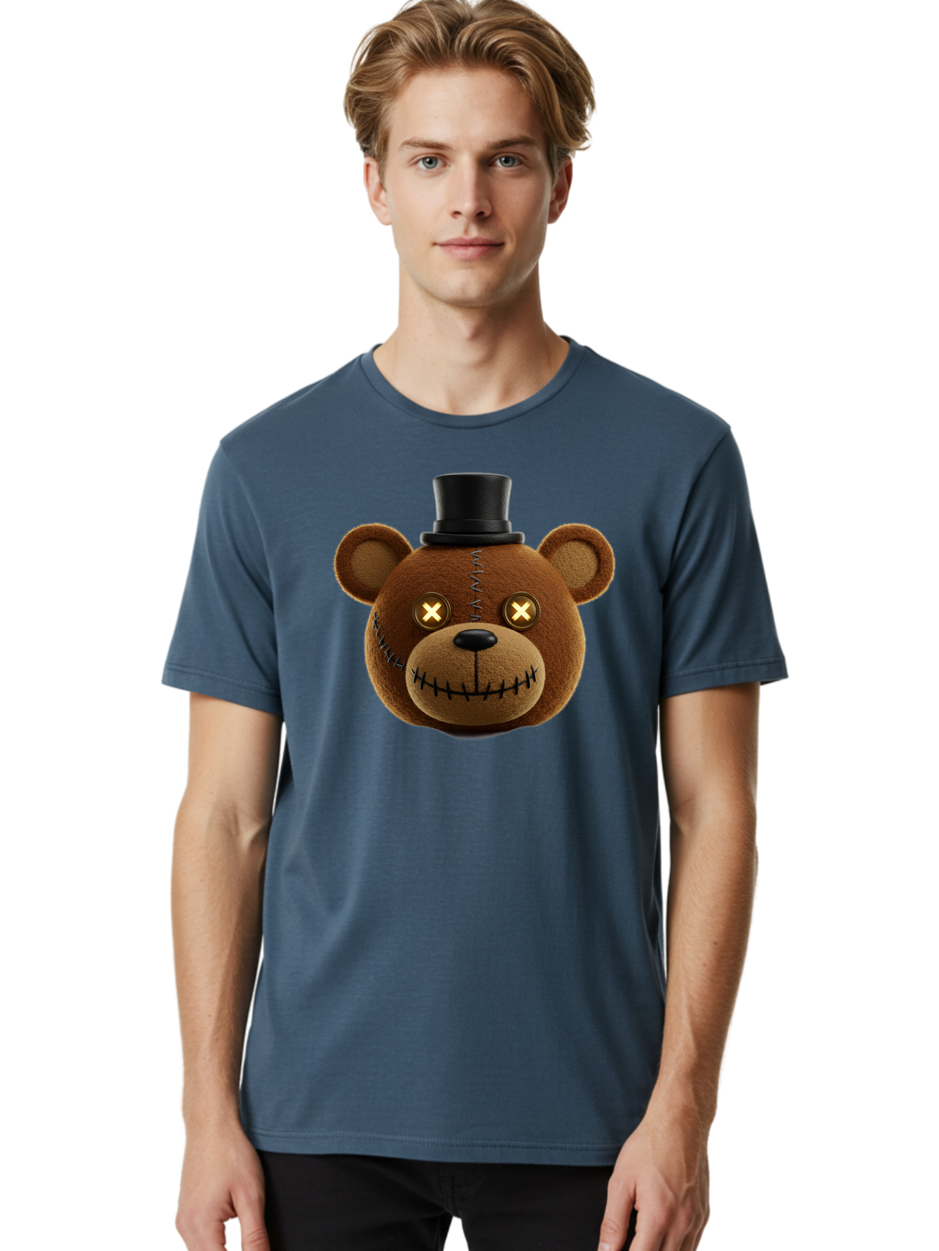 Five-Nights-At-Freddy-S-Teddy-Bear Men'S Graphic Tee, 100% Cotton, Comfortable Casual Summer Wear, Machine Washable, Vintage Camera, Old Camera, Antique Camera, Black Camera, Classic Photography, Photography Equipment, Nostalgic Device, Bam408