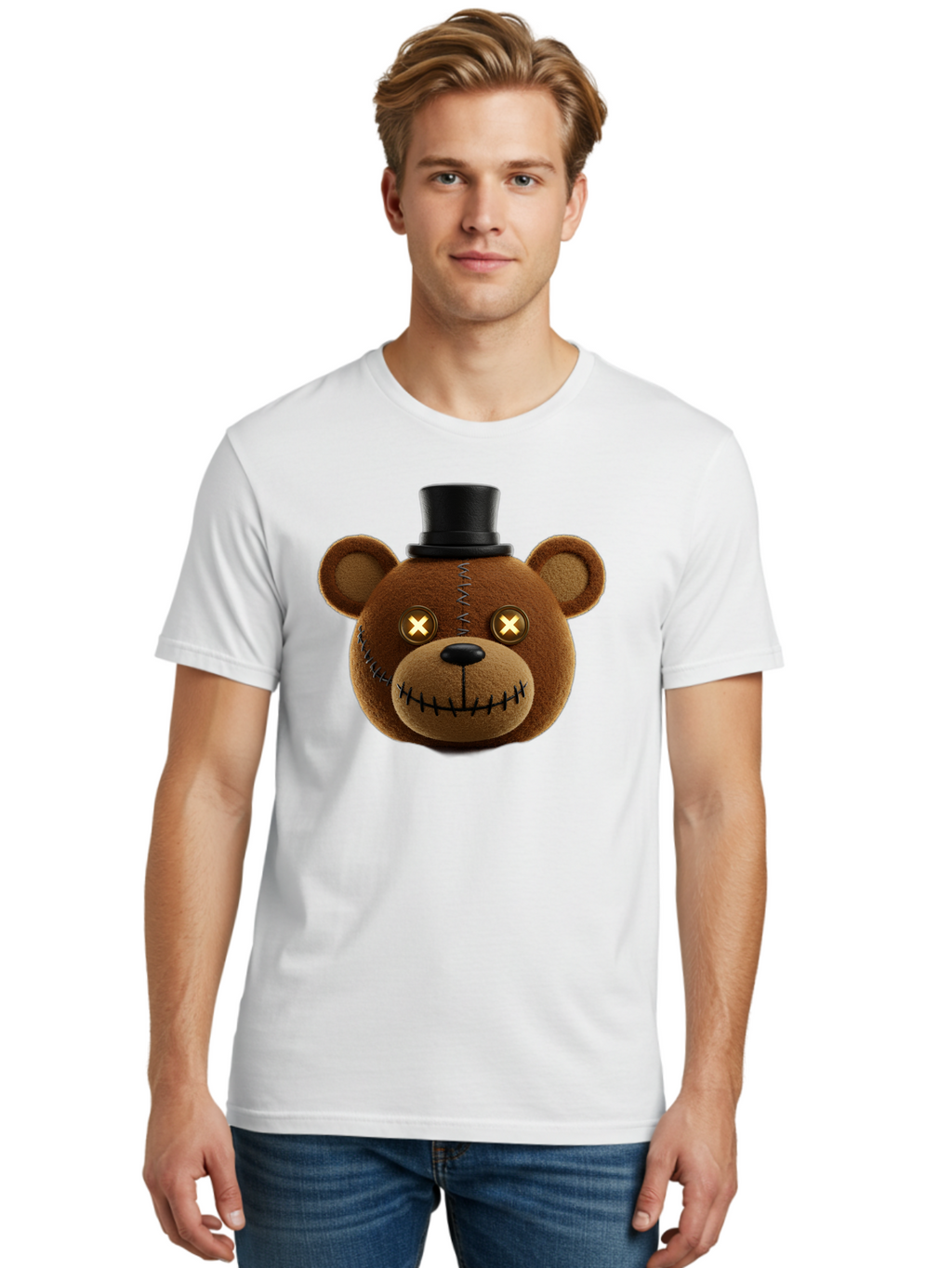 Five-Nights-At-Freddy-S-Teddy-Bear Men'S Graphic Tee, 100% Cotton, Comfortable Casual Summer Wear, Machine Washable, Vintage Camera, Old Camera, Antique Camera, Black Camera, Classic Photography, Photography Equipment, Nostalgic Device, Bam408