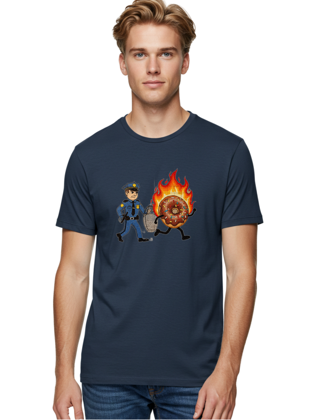Flaming-Donut-1 Men'S Graphic Tee, 100% Cotton, Comfortable Casual Summer Wear, Machine Washable, Vintage Camera, Old Camera, Antique Camera, Black Camera, Classic Photography, Photography Equipment, Nostalgic Device, Film Camera, Camera Art Bam409