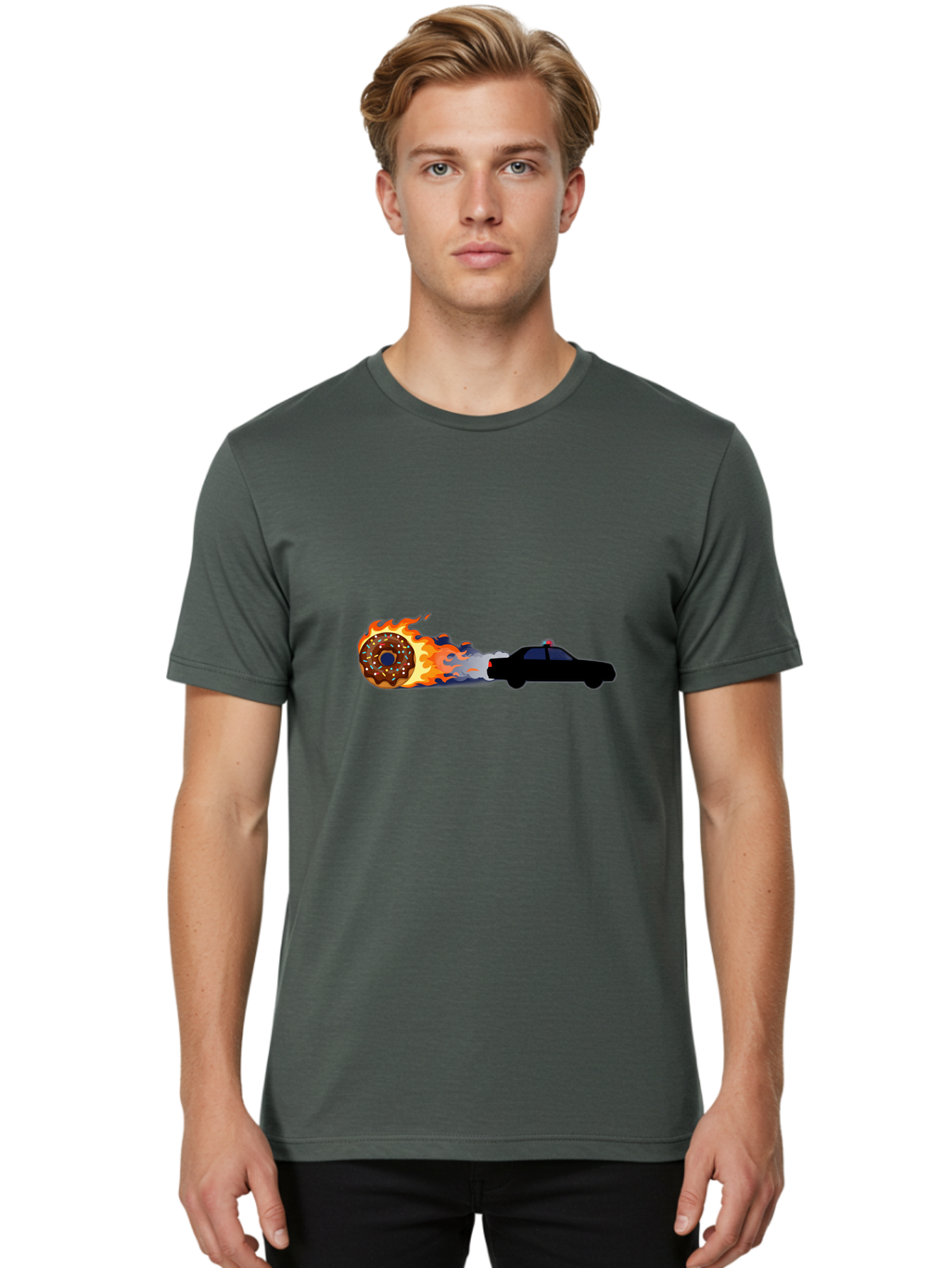 Flaming-Donut Men'S Graphic Tee, 100% Cotton, Comfortable Casual Summer Wear, Machine Washable, Vintage Camera, Old Camera, Antique Camera, Black Camera, Classic Photography, Photography Equipment, Nostalgic Device, Film Camera, Camera Art Bam411