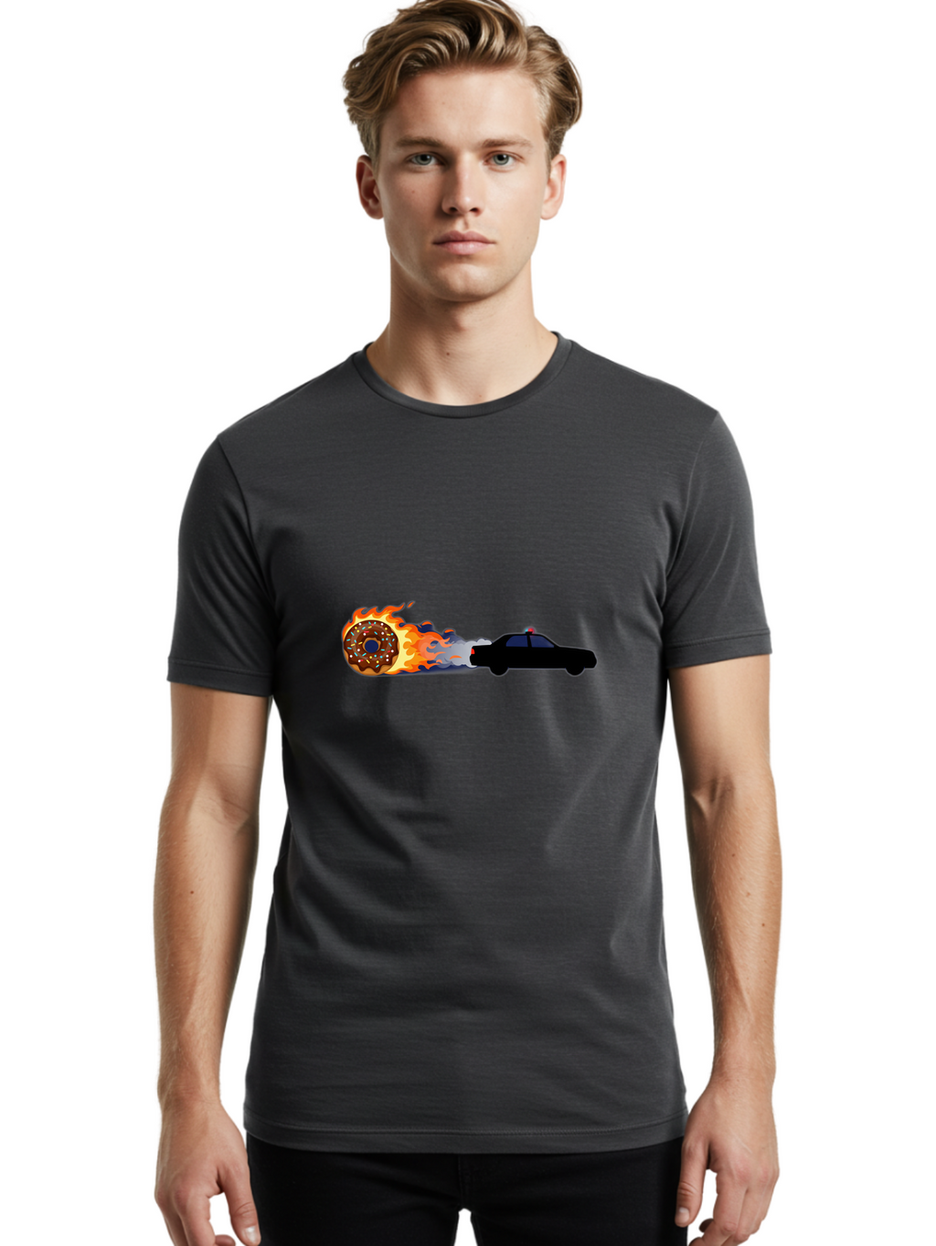 Flaming-Donut Men'S Graphic Tee, 100% Cotton, Comfortable Casual Summer Wear, Machine Washable, Vintage Camera, Old Camera, Antique Camera, Black Camera, Classic Photography, Photography Equipment, Nostalgic Device, Film Camera, Camera Art Bam411