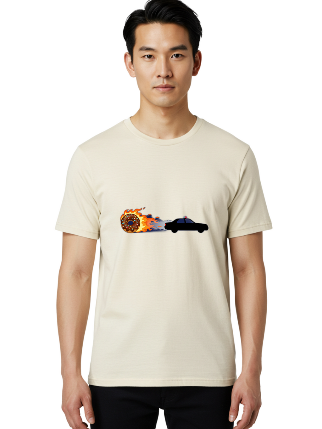 Flaming-Donut Men'S Graphic Tee, 100% Cotton, Comfortable Casual Summer Wear, Machine Washable, Vintage Camera, Old Camera, Antique Camera, Black Camera, Classic Photography, Photography Equipment, Nostalgic Device, Film Camera, Camera Art Bam411