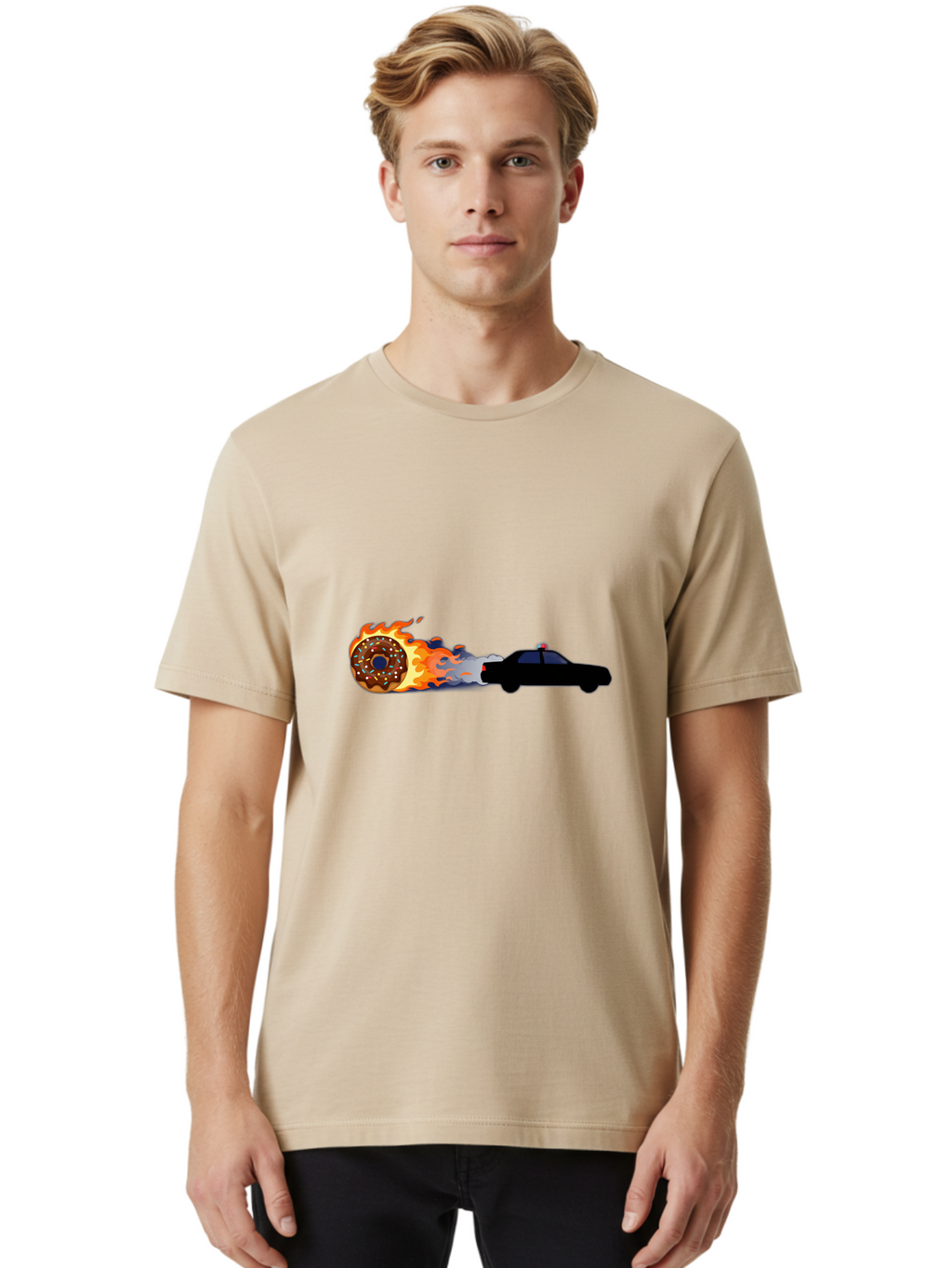 Flaming-Donut Men'S Graphic Tee, 100% Cotton, Comfortable Casual Summer Wear, Machine Washable, Vintage Camera, Old Camera, Antique Camera, Black Camera, Classic Photography, Photography Equipment, Nostalgic Device, Film Camera, Camera Art Bam411