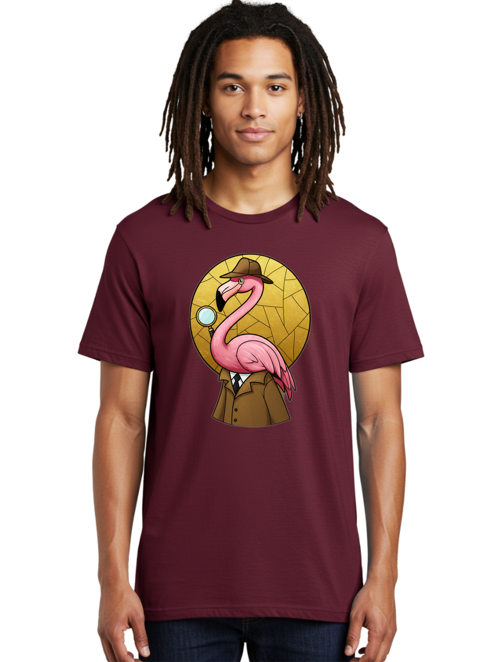 Flamingo-Detective-1 Men'S Graphic Tee, 100% Cotton, Comfortable Casual Summer Wear, Machine Washable, Vintage Camera, Old Camera, Antique Camera, Black Camera, Classic Photography, Photography Equipment, Nostalgic Device, Film Camera, Bam412