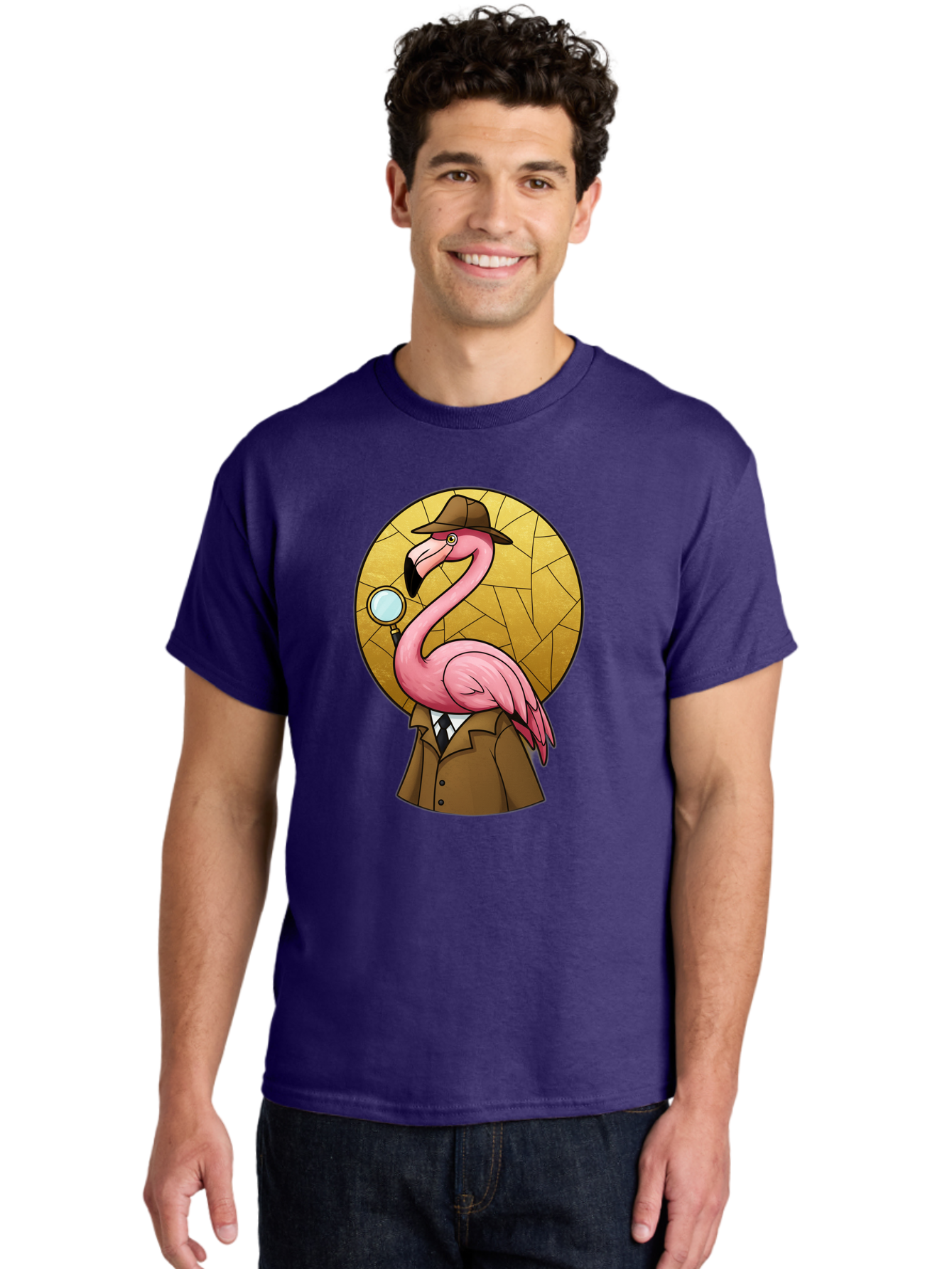 Flamingo-Detective-1 Men'S Graphic Tee, 100% Cotton, Comfortable Casual Summer Wear, Machine Washable, Vintage Camera, Old Camera, Antique Camera, Black Camera, Classic Photography, Photography Equipment, Nostalgic Device, Film Camera, Bam412