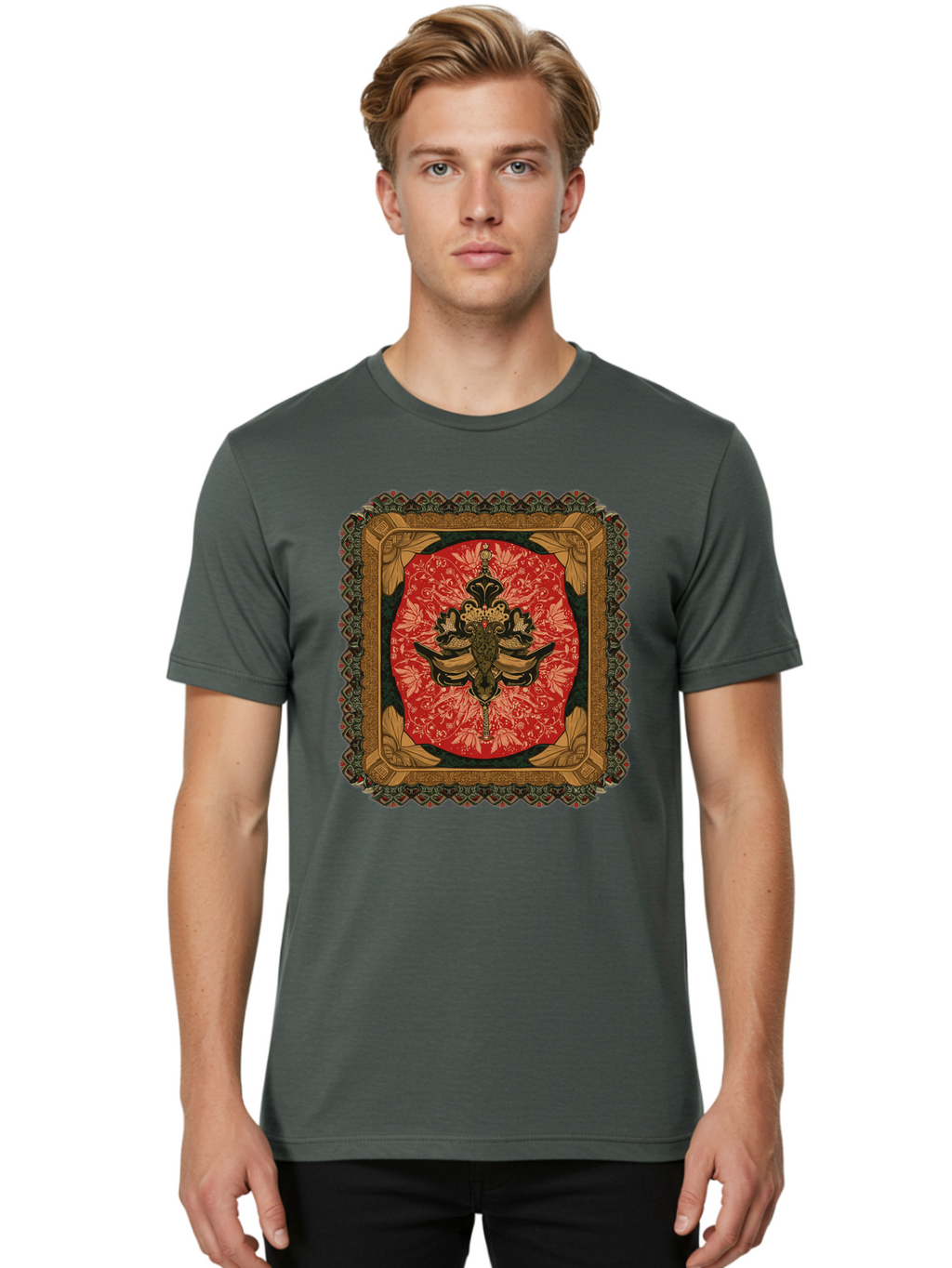 Fleur-De-Lis-Emblem Men'S Graphic Tee, 100% Cotton, Comfortable Casual Summer Wear, Machine Washable, Vintage Camera, Old Camera, Antique Camera, Black Camera, Classic Photography, Photography Equipment, Nostalgic Device, Film Camera, Bam414