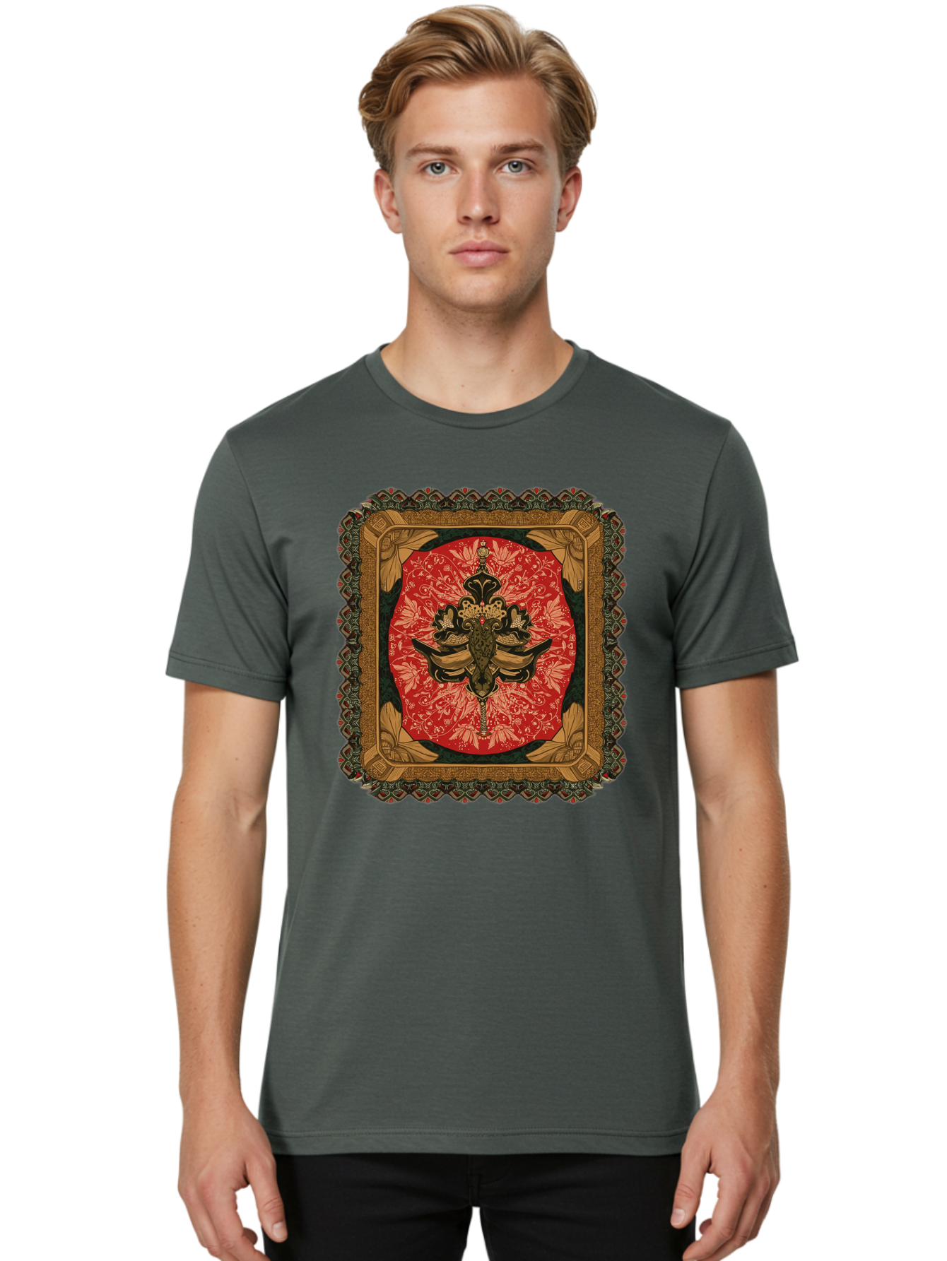 Fleur-De-Lis-Emblem Men'S Graphic Tee, 100% Cotton, Comfortable Casual Summer Wear, Machine Washable, Vintage Camera, Old Camera, Antique Camera, Black Camera, Classic Photography, Photography Equipment, Nostalgic Device, Film Camera, Bam414
