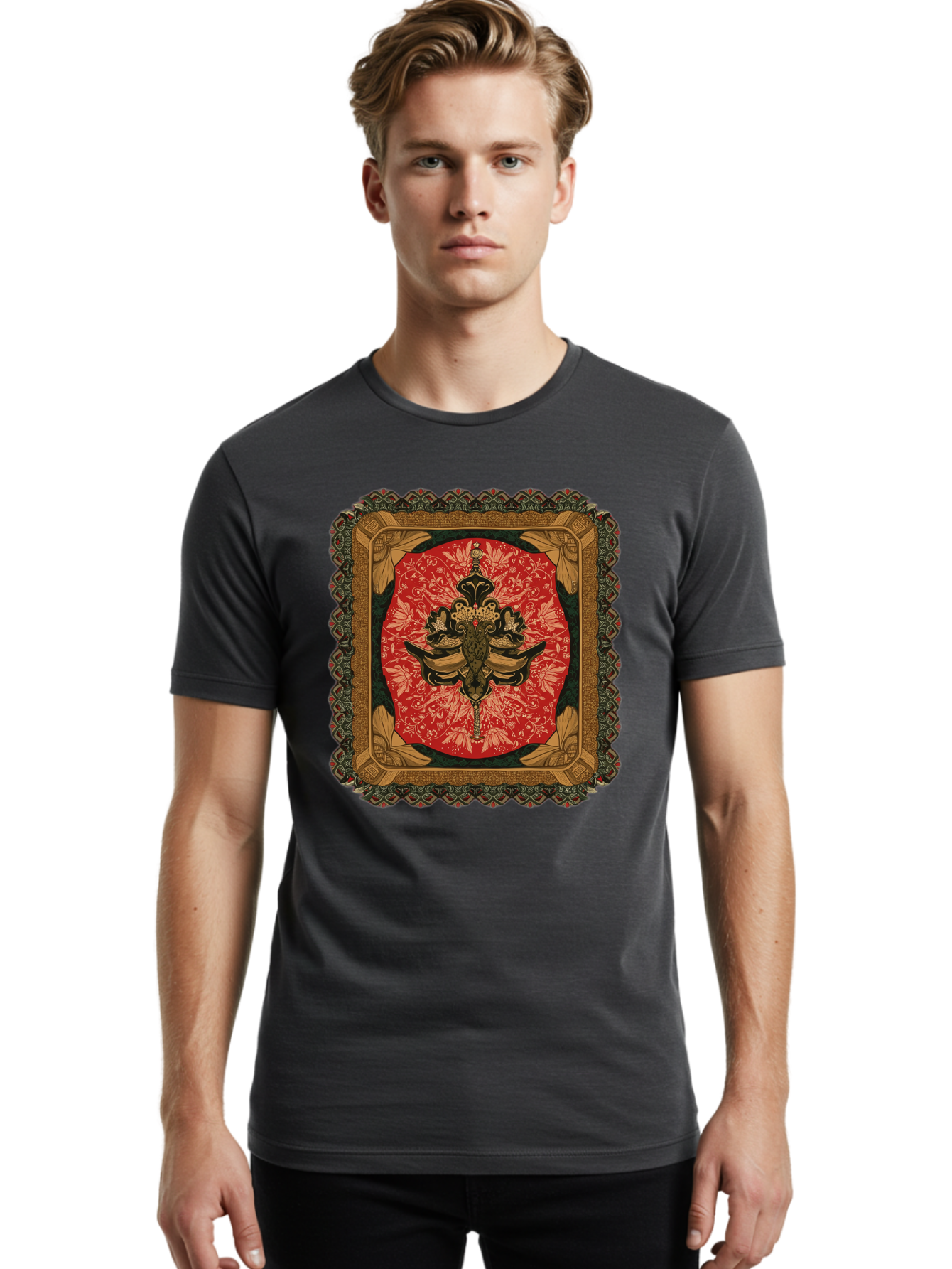 Fleur-De-Lis-Emblem Men'S Graphic Tee, 100% Cotton, Comfortable Casual Summer Wear, Machine Washable, Vintage Camera, Old Camera, Antique Camera, Black Camera, Classic Photography, Photography Equipment, Nostalgic Device, Film Camera, Bam414