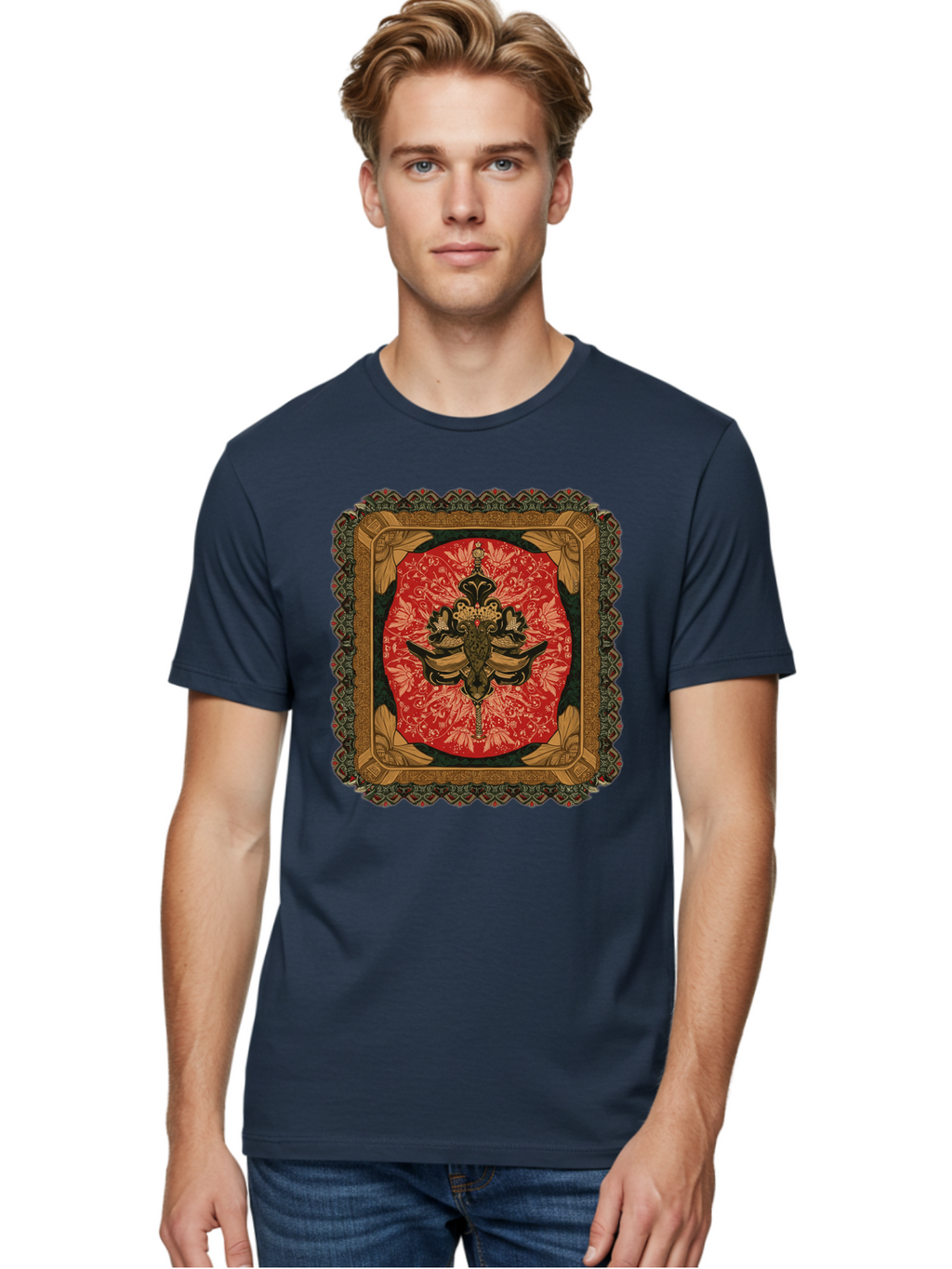 Fleur-De-Lis-Emblem Men'S Graphic Tee, 100% Cotton, Comfortable Casual Summer Wear, Machine Washable, Vintage Camera, Old Camera, Antique Camera, Black Camera, Classic Photography, Photography Equipment, Nostalgic Device, Film Camera, Bam414