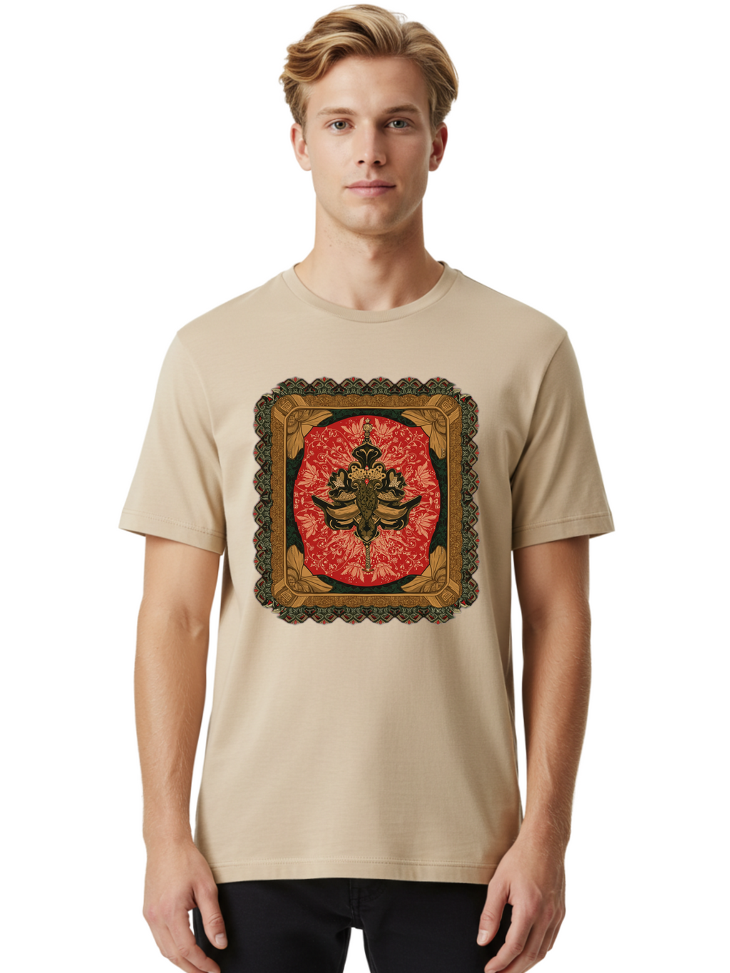 Fleur-De-Lis-Emblem Men'S Graphic Tee, 100% Cotton, Comfortable Casual Summer Wear, Machine Washable, Vintage Camera, Old Camera, Antique Camera, Black Camera, Classic Photography, Photography Equipment, Nostalgic Device, Film Camera, Bam414