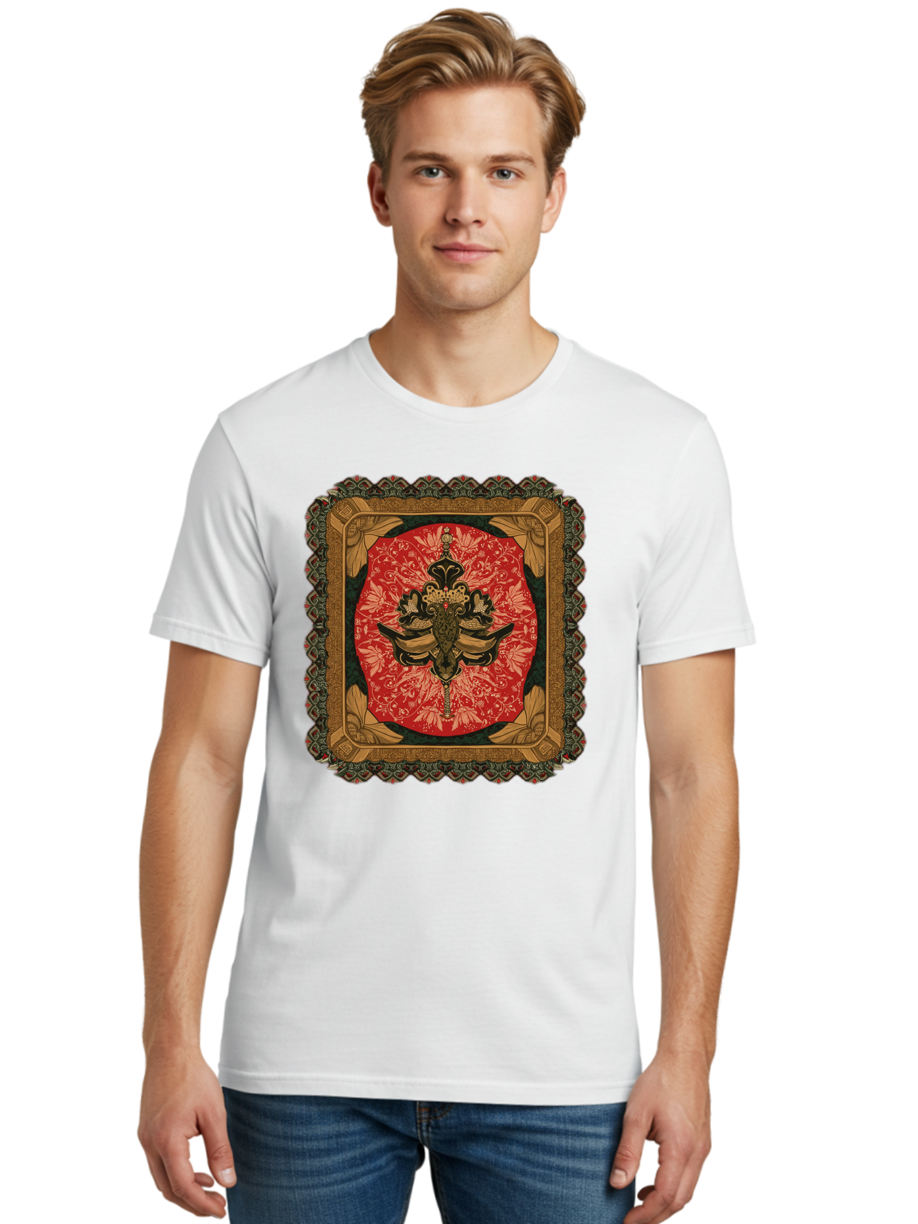 Fleur-De-Lis-Emblem Men'S Graphic Tee, 100% Cotton, Comfortable Casual Summer Wear, Machine Washable, Vintage Camera, Old Camera, Antique Camera, Black Camera, Classic Photography, Photography Equipment, Nostalgic Device, Film Camera, Bam414