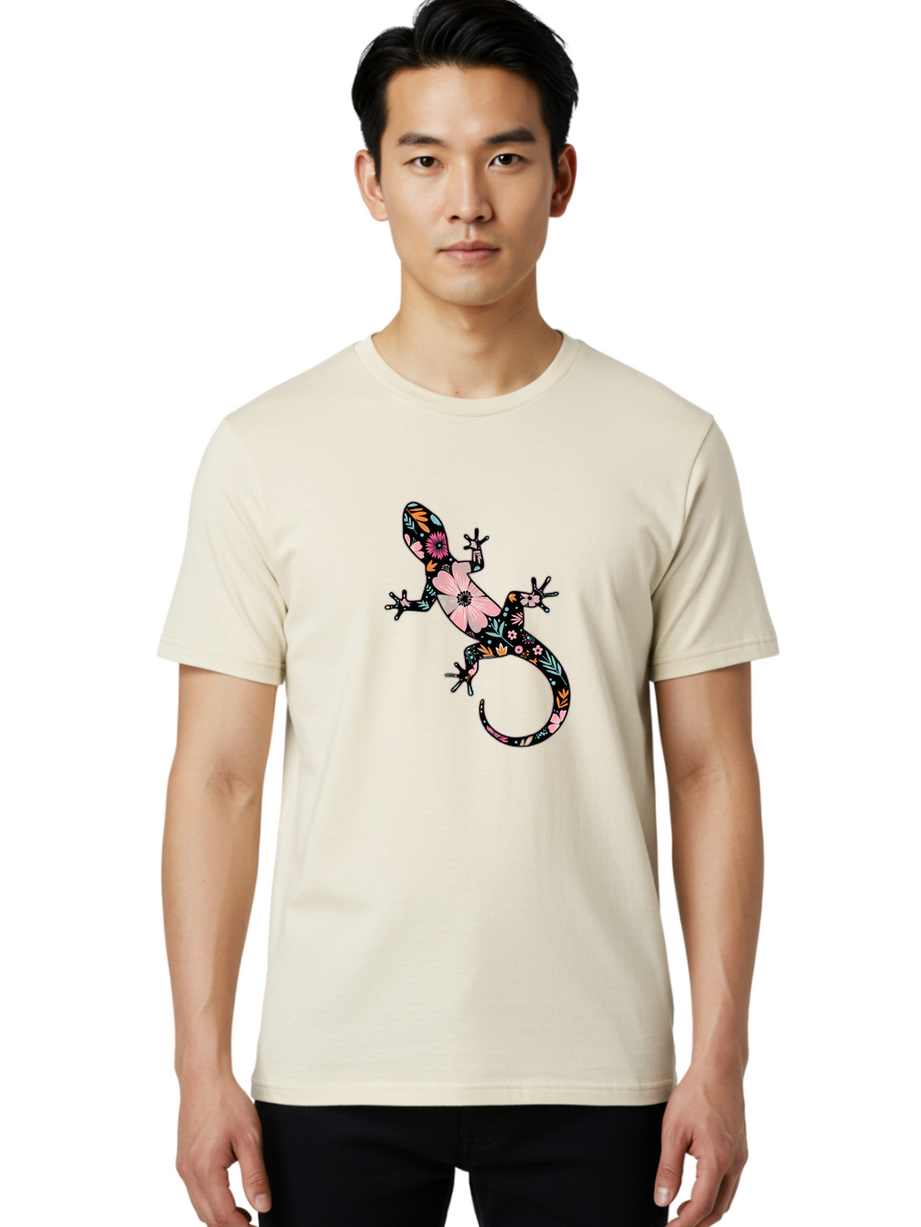 Floral-Gecko Men'S Graphic Tee, 100% Cotton, Comfortable Casual Summer Wear, Machine Washable, Vintage Camera, Old Camera, Antique Camera, Black Camera, Classic Photography, Photography Equipment, Nostalgic Device, Film Camera, Camera Art Bam417