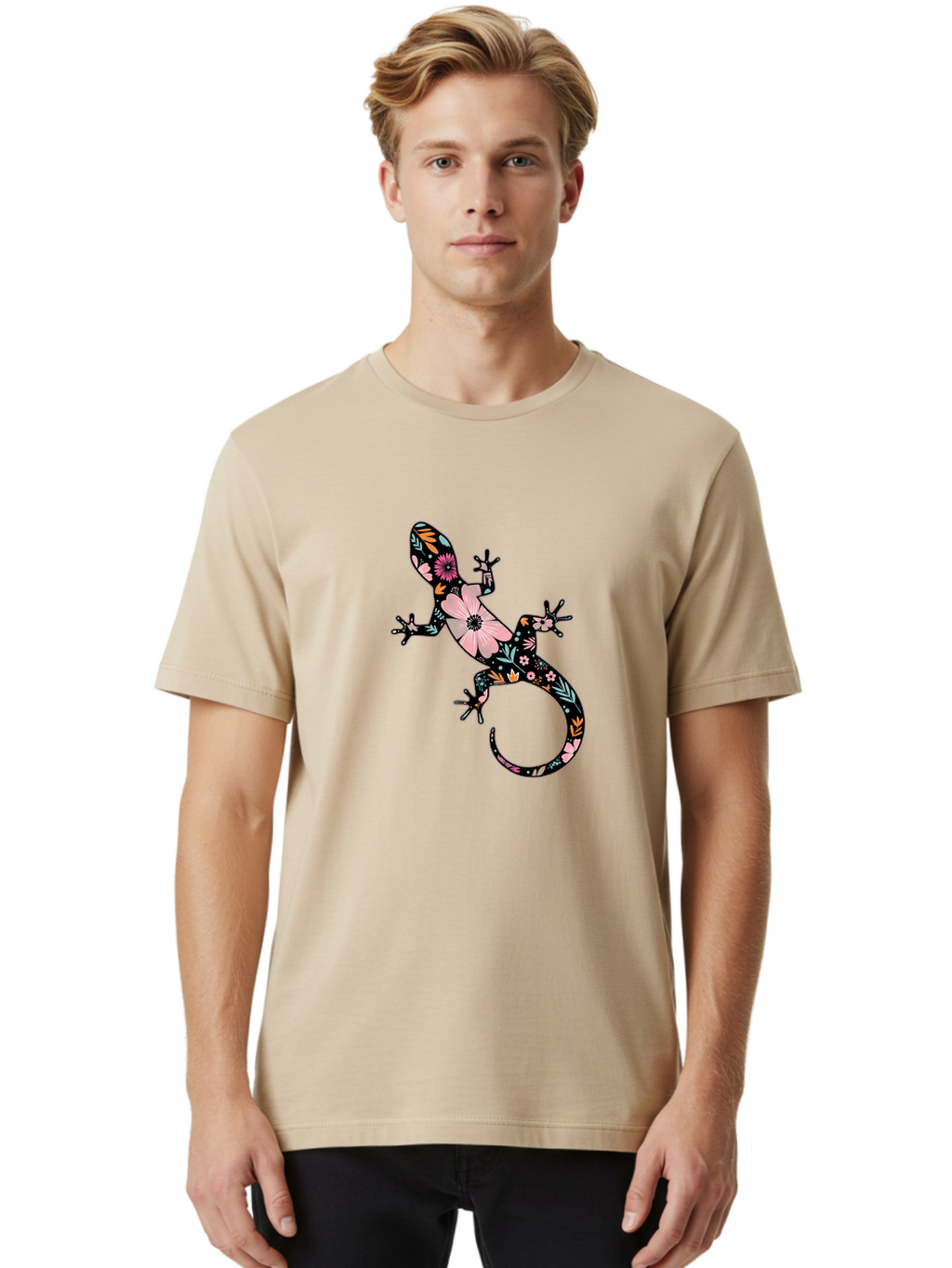 Floral-Gecko Men'S Graphic Tee, 100% Cotton, Comfortable Casual Summer Wear, Machine Washable, Vintage Camera, Old Camera, Antique Camera, Black Camera, Classic Photography, Photography Equipment, Nostalgic Device, Film Camera, Camera Art Bam417