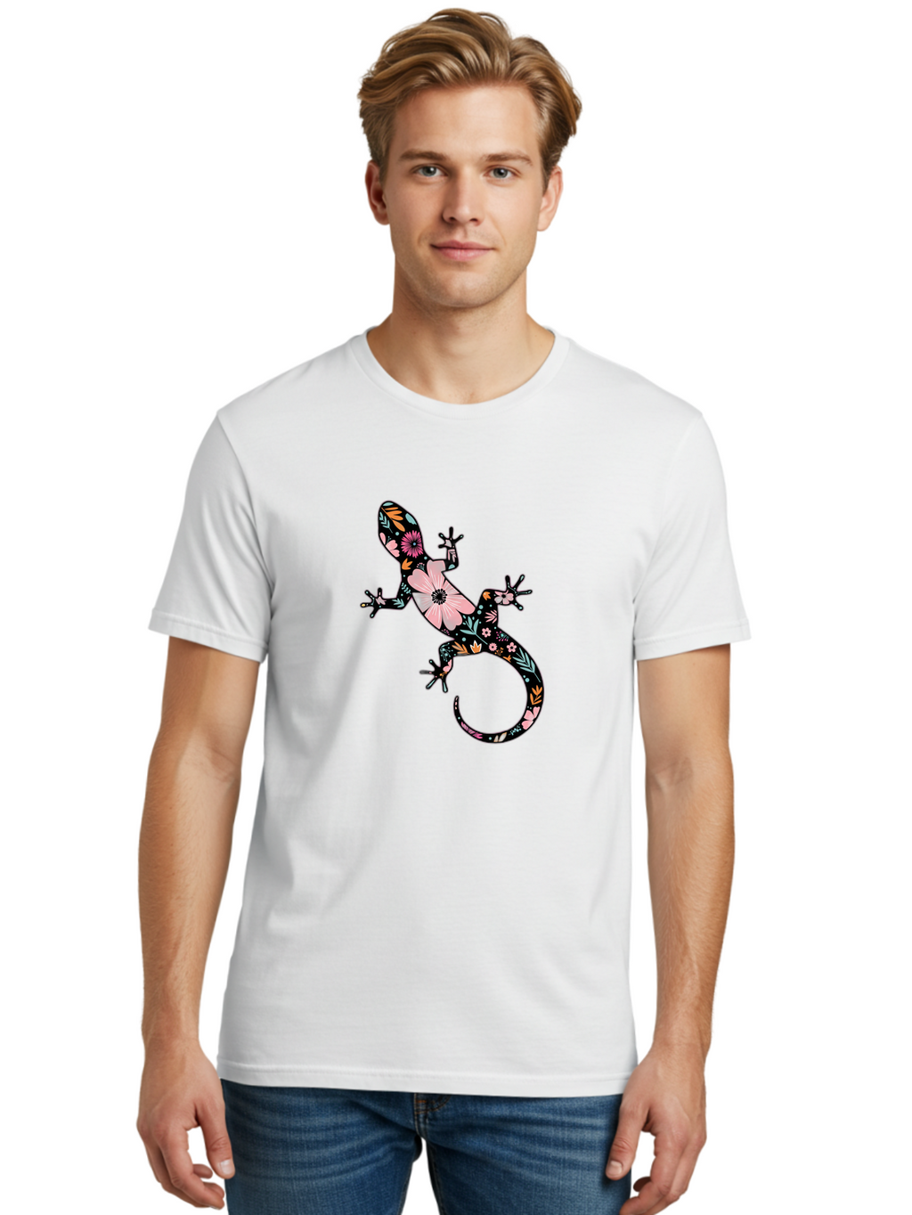 Floral-Gecko Men'S Graphic Tee, 100% Cotton, Comfortable Casual Summer Wear, Machine Washable, Vintage Camera, Old Camera, Antique Camera, Black Camera, Classic Photography, Photography Equipment, Nostalgic Device, Film Camera, Camera Art Bam417