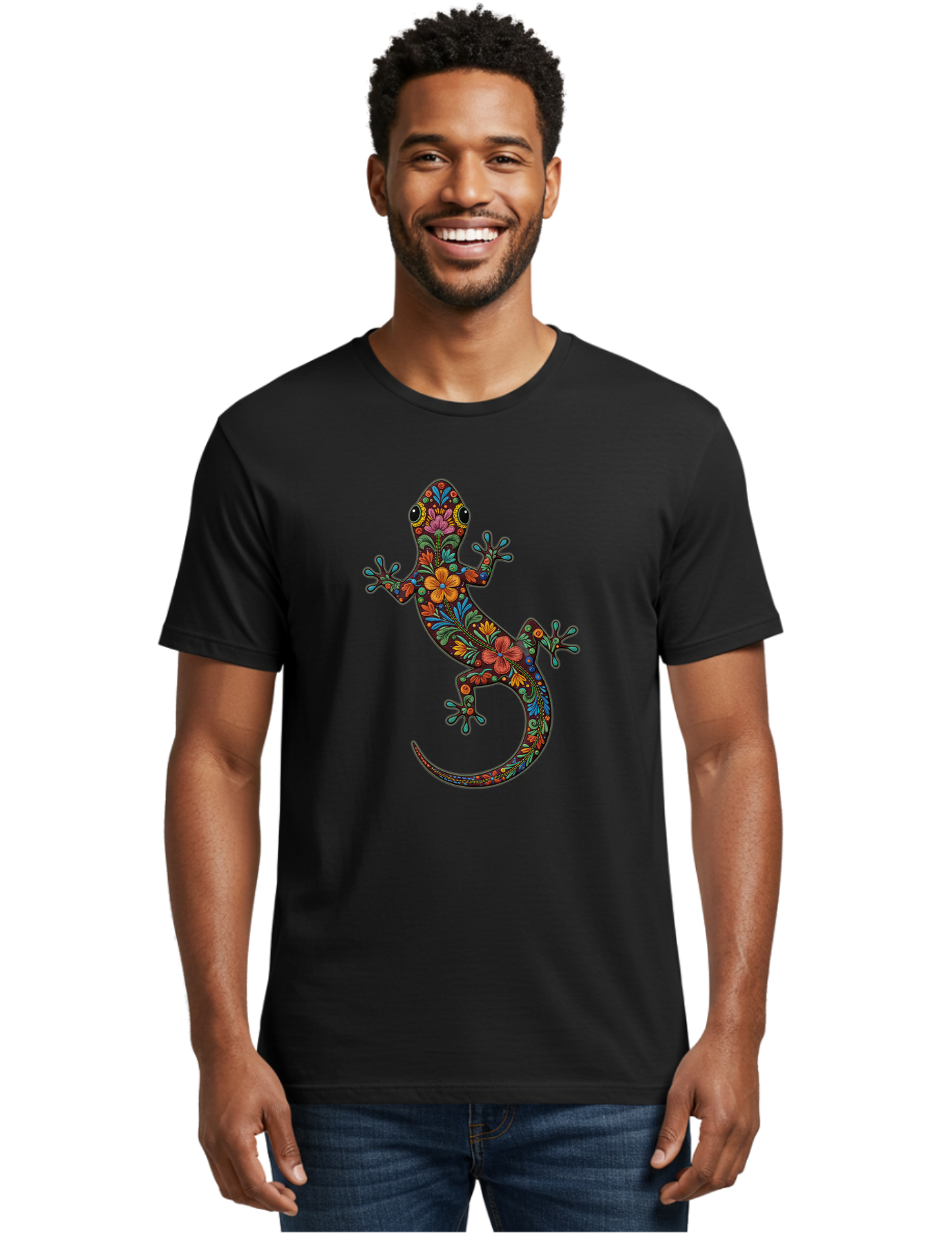 Floral-Gekko Men'S Graphic Tee, 100% Cotton, Comfortable Casual Summer Wear, Machine Washable, Vintage Camera, Old Camera, Antique Camera, Black Camera, Classic Photography, Photography Equipment, Nostalgic Device, Film Camera, Camera Art Bam418