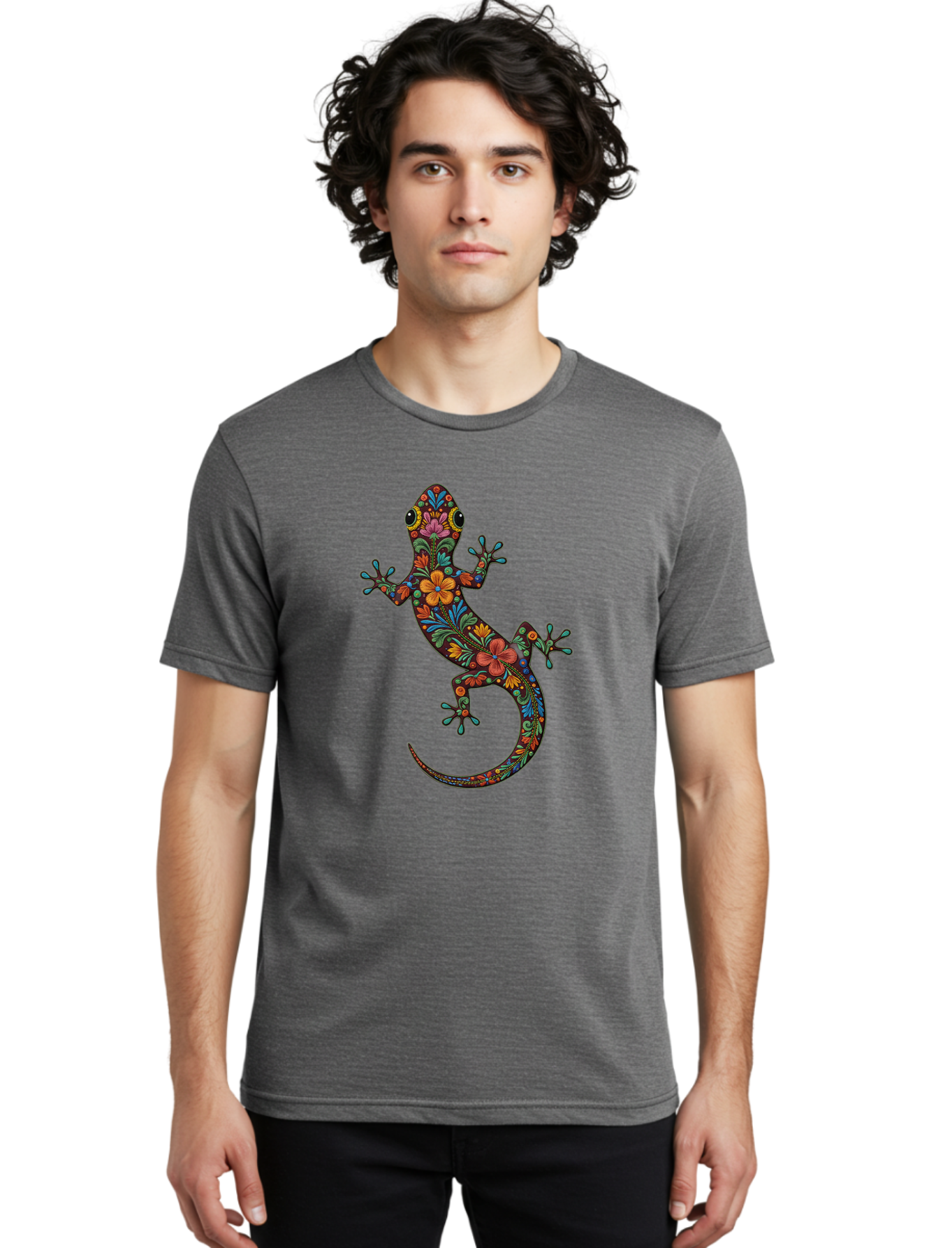 Floral-Gekko Men'S Graphic Tee, 100% Cotton, Comfortable Casual Summer Wear, Machine Washable, Vintage Camera, Old Camera, Antique Camera, Black Camera, Classic Photography, Photography Equipment, Nostalgic Device, Film Camera, Camera Art Bam418