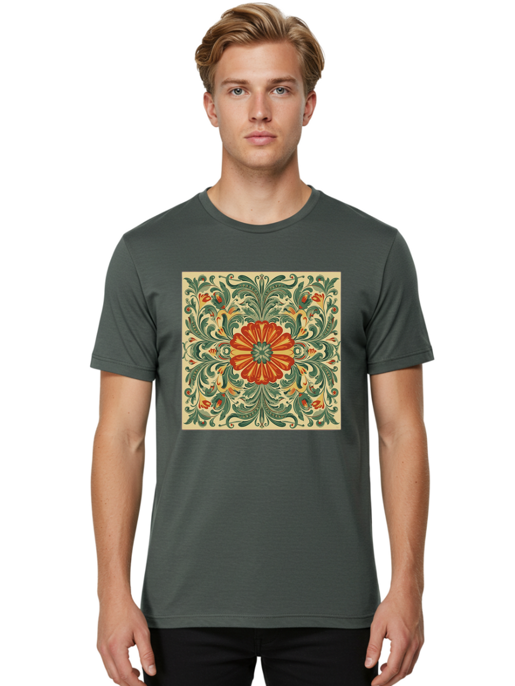 Floral-Pattern Men'S Graphic Tee, 100% Cotton, Comfortable Casual Summer Wear, Machine Washable, Vintage Camera, Old Camera, Antique Camera, Black Camera, Classic Photography, Photography Equipment, Nostalgic Device, Film Camera, Camera Art Bam420