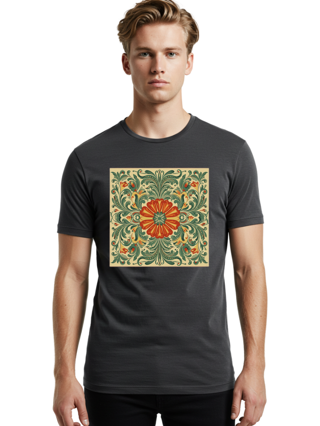 Floral-Pattern Men'S Graphic Tee, 100% Cotton, Comfortable Casual Summer Wear, Machine Washable, Vintage Camera, Old Camera, Antique Camera, Black Camera, Classic Photography, Photography Equipment, Nostalgic Device, Film Camera, Camera Art Bam420