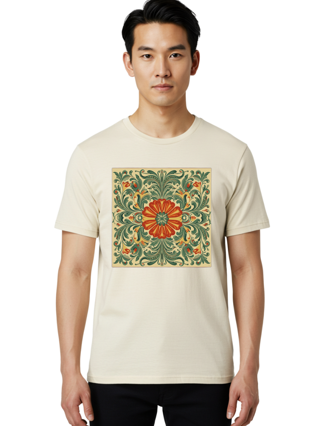 Floral-Pattern Men'S Graphic Tee, 100% Cotton, Comfortable Casual Summer Wear, Machine Washable, Vintage Camera, Old Camera, Antique Camera, Black Camera, Classic Photography, Photography Equipment, Nostalgic Device, Film Camera, Camera Art Bam420