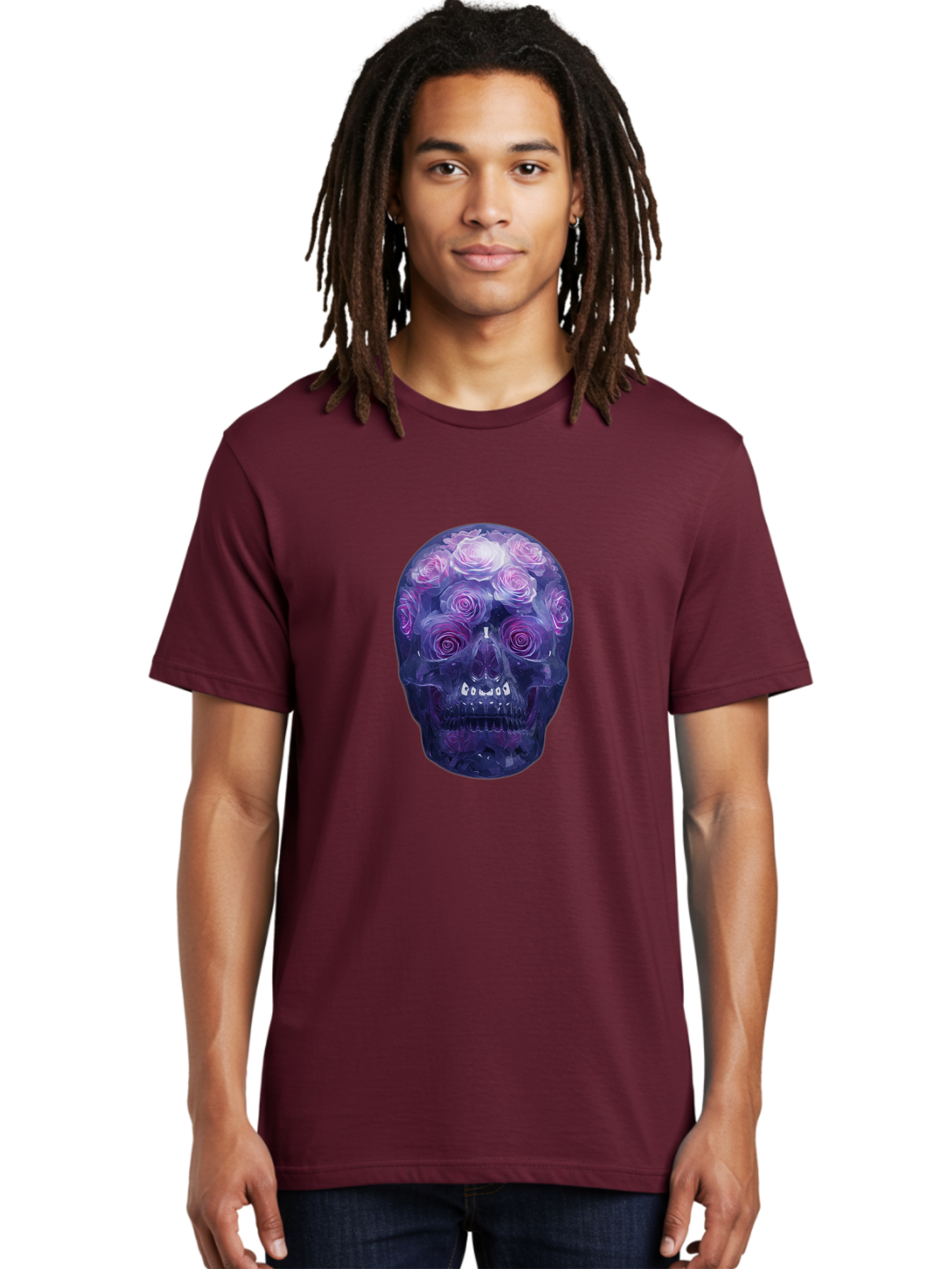 Floral-Skull-1 Men'S Graphic Tee, 100% Cotton, Comfortable Casual Summer Wear, Machine Washable, Vintage Camera, Old Camera, Antique Camera, Black Camera, Classic Photography, Photography Equipment, Nostalgic Device, Film Camera, Camera Art Bam421