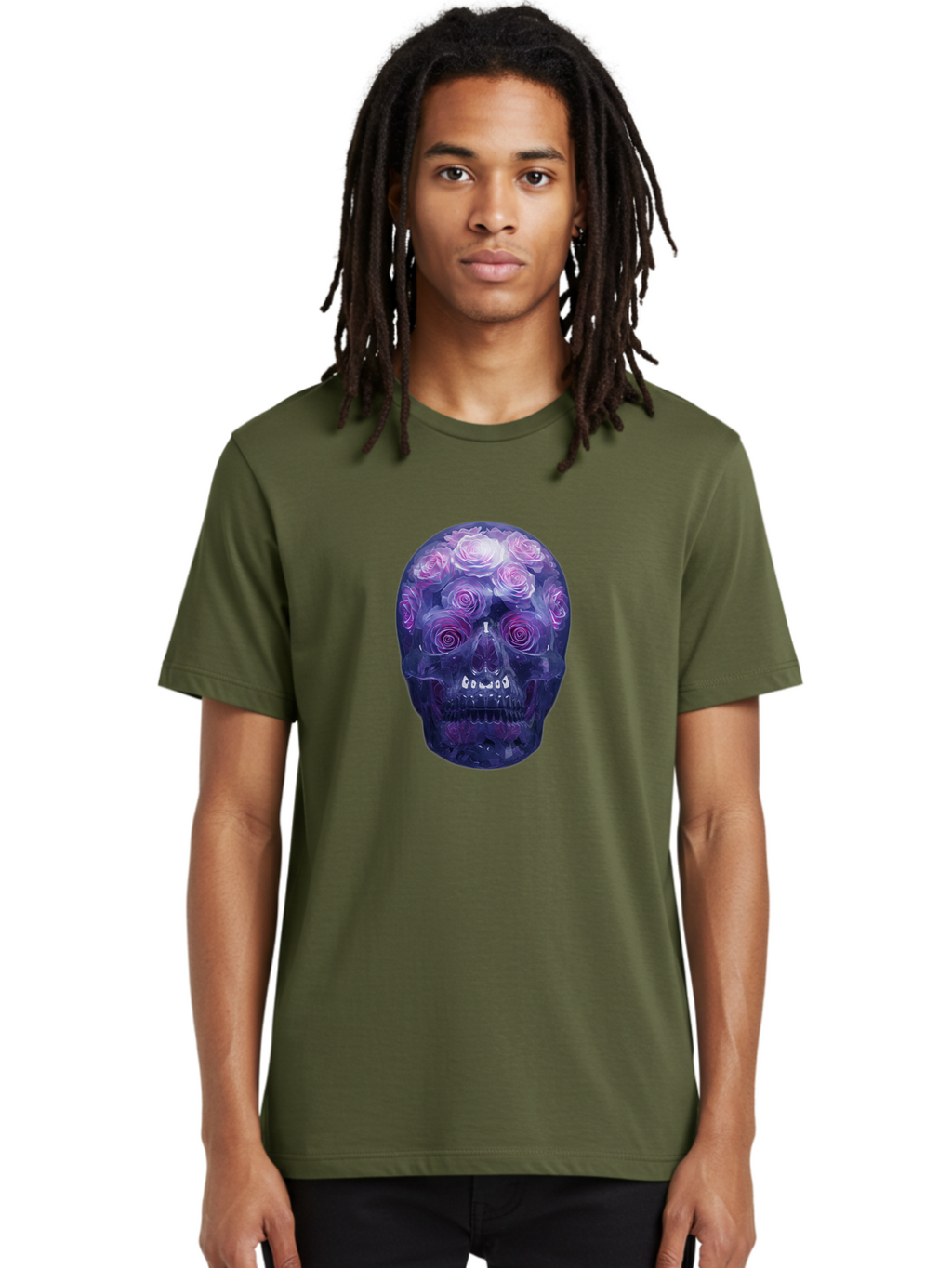 Floral-Skull-1 Men'S Graphic Tee, 100% Cotton, Comfortable Casual Summer Wear, Machine Washable, Vintage Camera, Old Camera, Antique Camera, Black Camera, Classic Photography, Photography Equipment, Nostalgic Device, Film Camera, Camera Art Bam421
