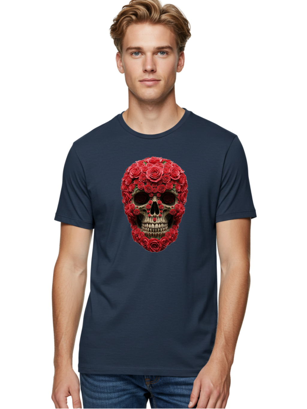 Floral-Skull Men'S Graphic Tee, 100% Cotton, Comfortable Casual Summer Wear, Machine Washable, Vintage Camera, Old Camera, Antique Camera, Black Camera, Classic Photography, Photography Equipment, Nostalgic Device, Film Camera, Camera Art Bam423