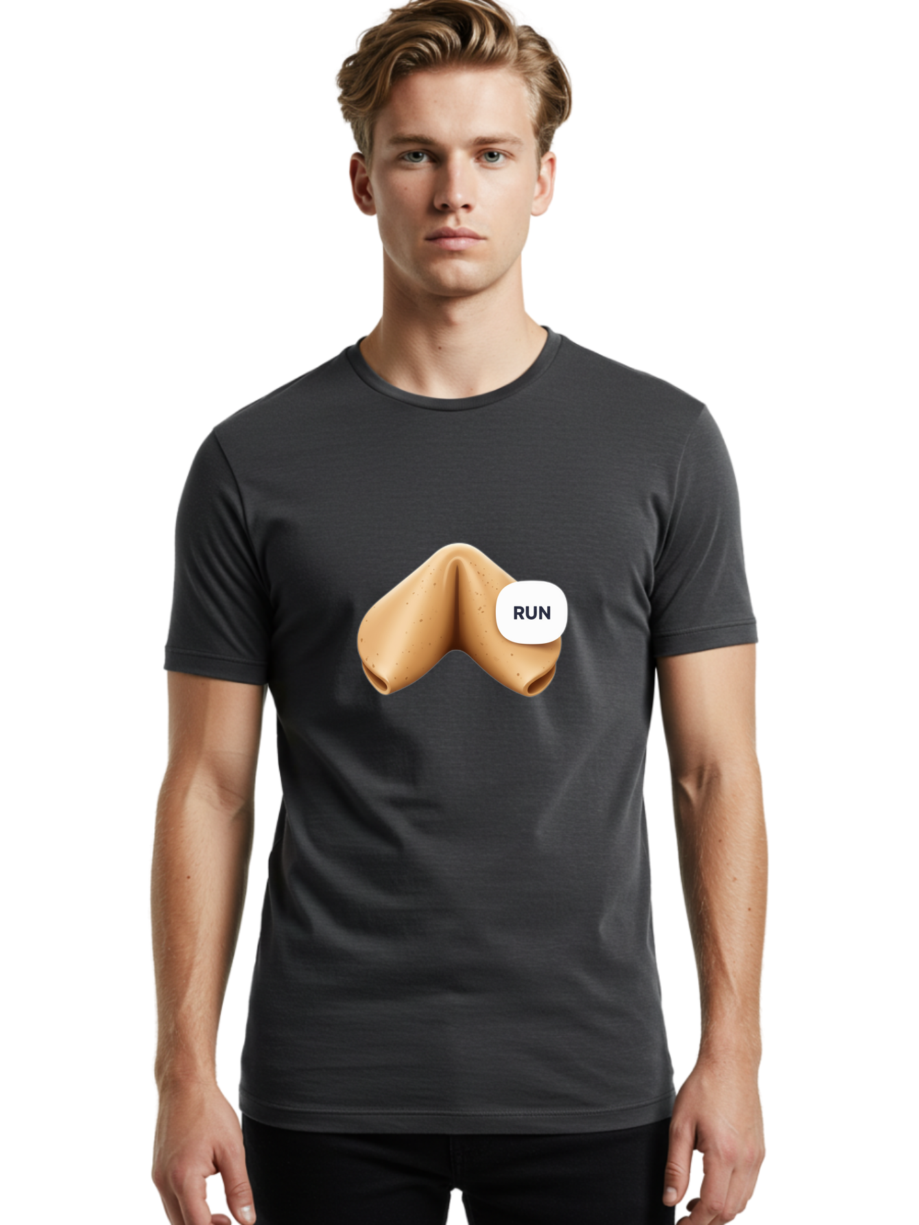 Fortune-Cookie-With-Run Men'S Graphic Tee, 100% Cotton, Comfortable Casual Summer Wear, Machine Washable, Vintage Camera, Old Camera, Antique Camera, Black Camera, Classic Photography, Photography Equipment, Nostalgic Device, Film Camera, Bam429
