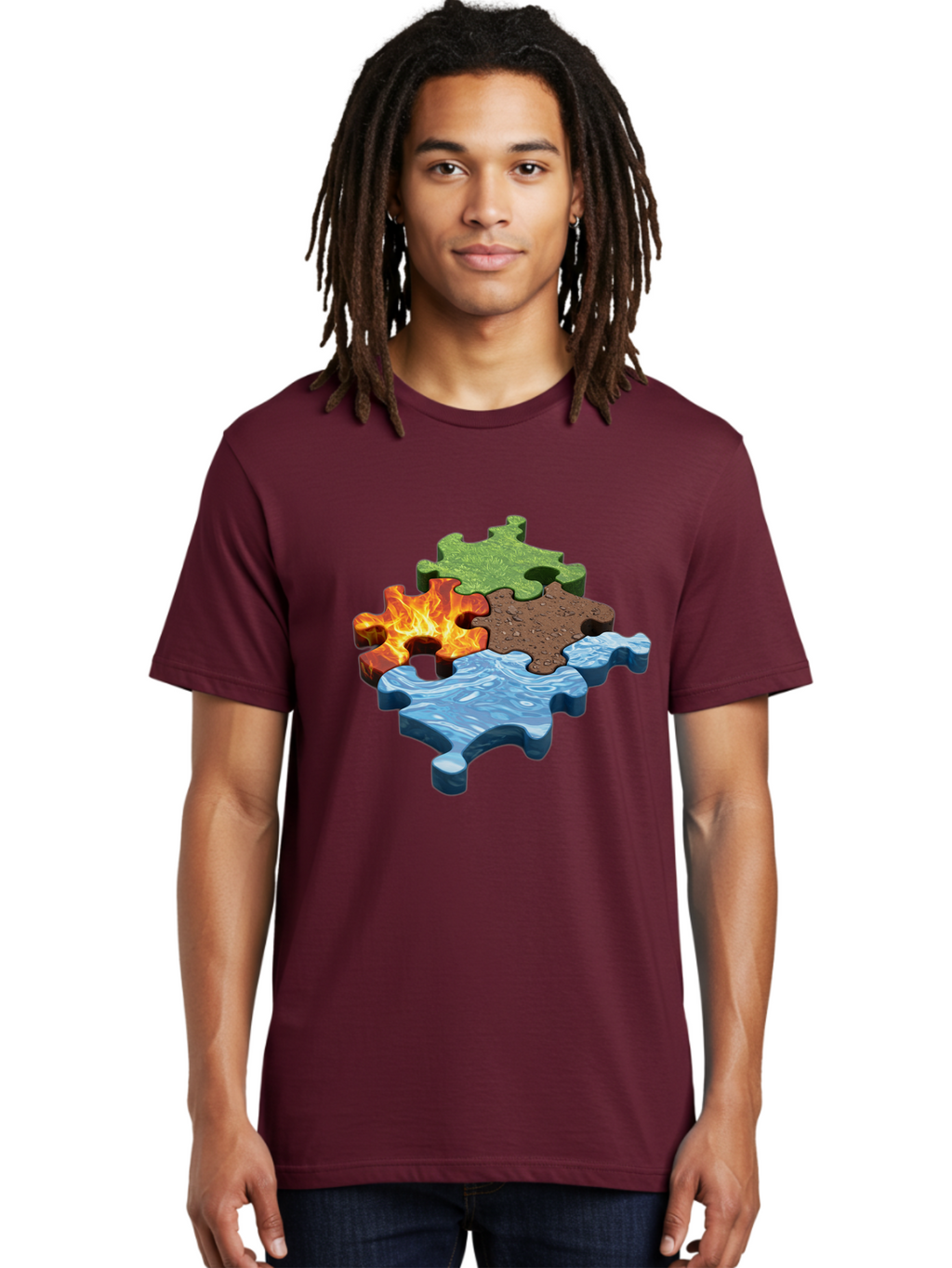 Four-Elements-Jigsaw Men'S Graphic Tee, 100% Cotton, Comfortable Casual Summer Wear, Machine Washable, Vintage Camera, Old Camera, Antique Camera, Black Camera, Classic Photography, Photography Equipment, Nostalgic Device, Film Camera, Bam431