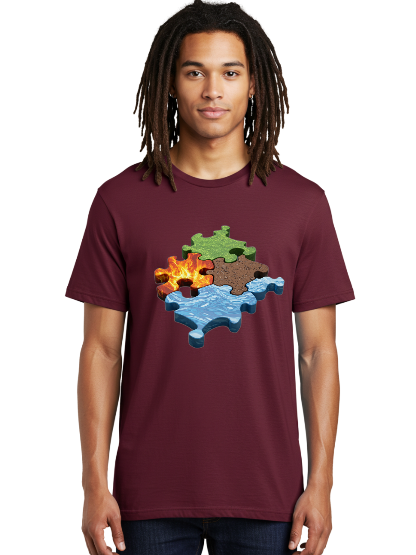 Four-Elements-Jigsaw Men'S Graphic Tee, 100% Cotton, Comfortable Casual Summer Wear, Machine Washable, Vintage Camera, Old Camera, Antique Camera, Black Camera, Classic Photography, Photography Equipment, Nostalgic Device, Film Camera, Bam431