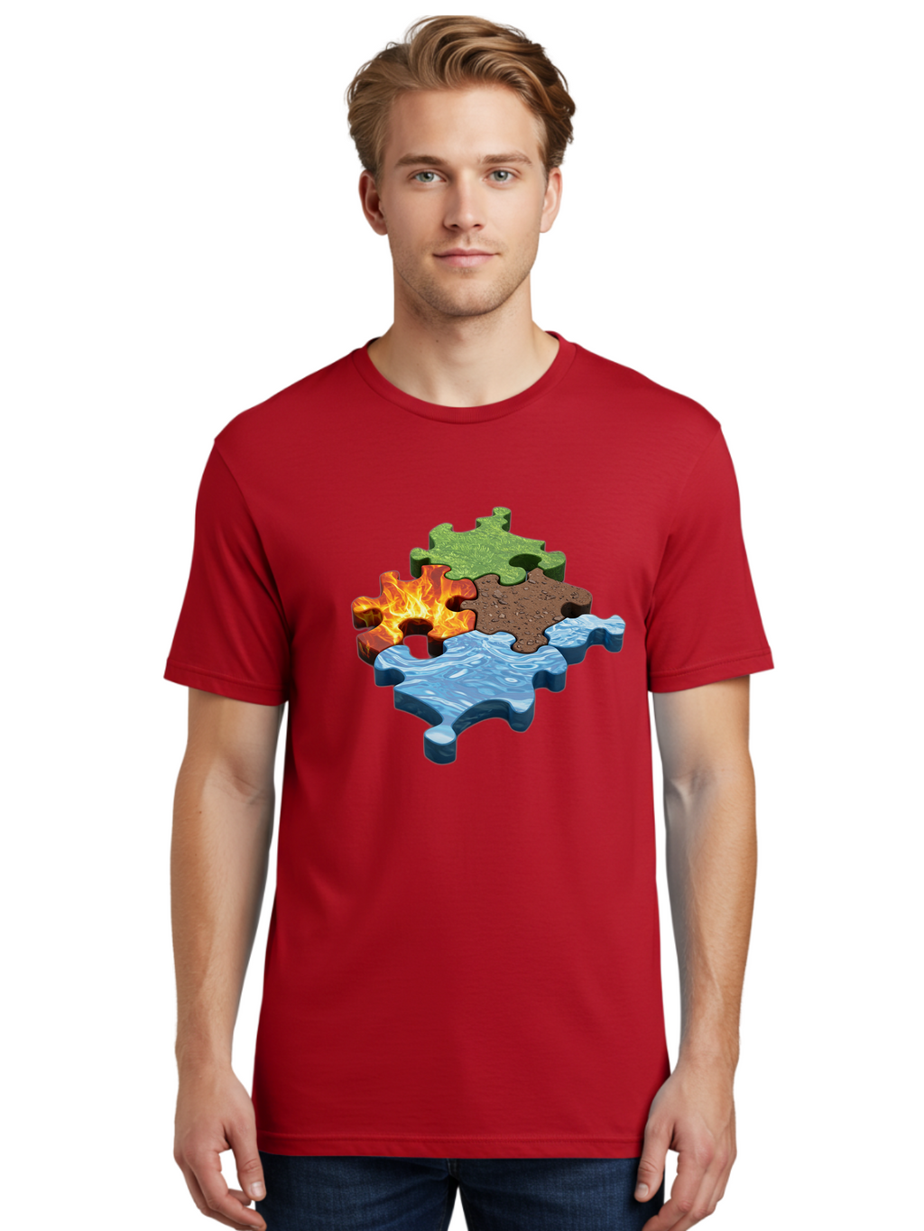 Four-Elements-Jigsaw Men'S Graphic Tee, 100% Cotton, Comfortable Casual Summer Wear, Machine Washable, Vintage Camera, Old Camera, Antique Camera, Black Camera, Classic Photography, Photography Equipment, Nostalgic Device, Film Camera, Bam431