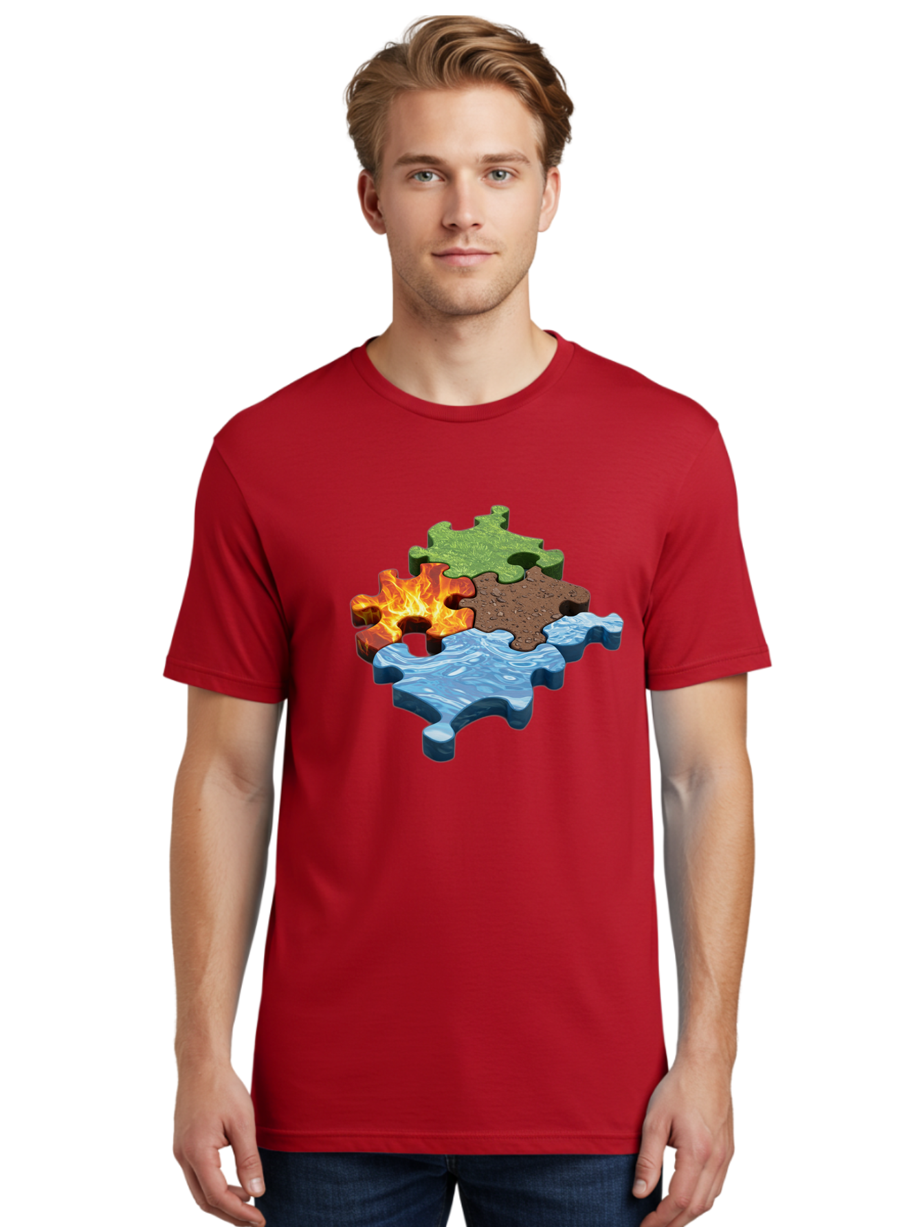 Four-Elements-Jigsaw Men'S Graphic Tee, 100% Cotton, Comfortable Casual Summer Wear, Machine Washable, Vintage Camera, Old Camera, Antique Camera, Black Camera, Classic Photography, Photography Equipment, Nostalgic Device, Film Camera, Bam431