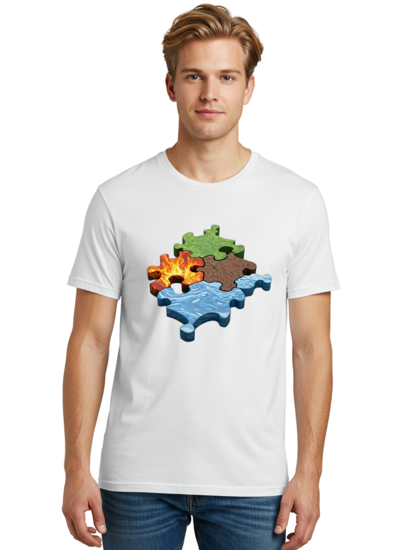 Four-Elements-Jigsaw Men'S Graphic Tee, 100% Cotton, Comfortable Casual Summer Wear, Machine Washable, Vintage Camera, Old Camera, Antique Camera, Black Camera, Classic Photography, Photography Equipment, Nostalgic Device, Film Camera, Bam431