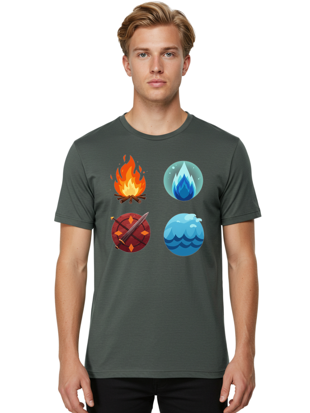 Four-Elements Men'S Graphic Tee, 100% Cotton, Comfortable Casual Summer Wear, Machine Washable, Vintage Camera, Old Camera, Antique Camera, Black Camera, Classic Photography, Photography Equipment, Nostalgic Device, Film Camera, Camera Art Bam432