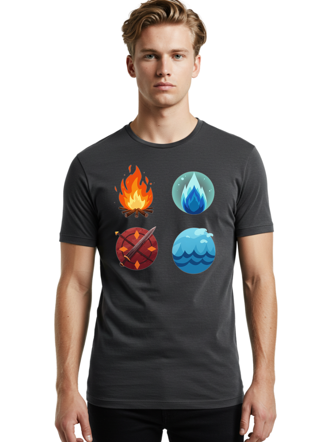 Four-Elements Men'S Graphic Tee, 100% Cotton, Comfortable Casual Summer Wear, Machine Washable, Vintage Camera, Old Camera, Antique Camera, Black Camera, Classic Photography, Photography Equipment, Nostalgic Device, Film Camera, Camera Art Bam432