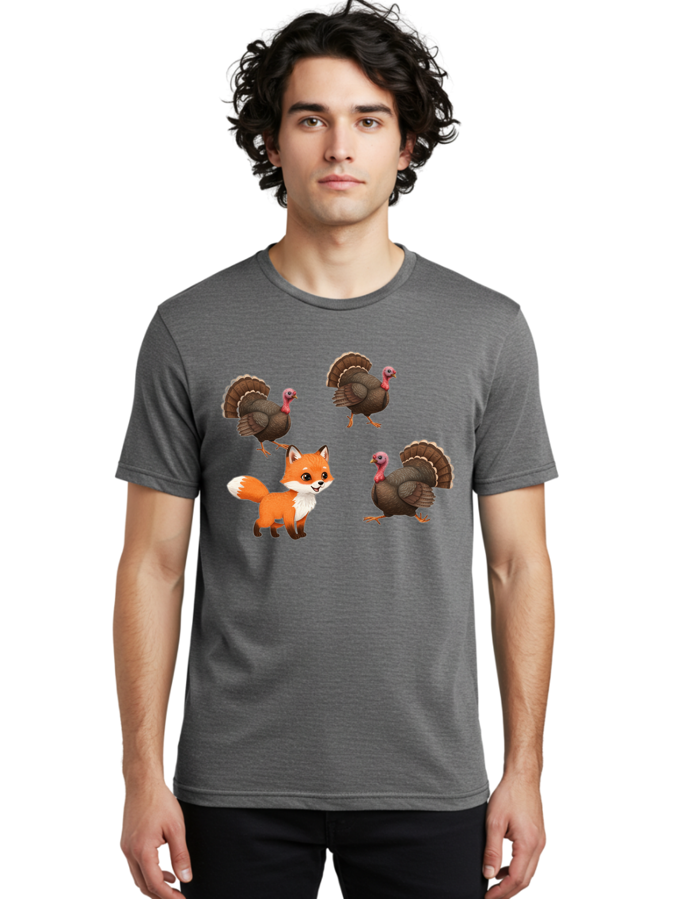 Fox-And-Turkeys-1 Men'S Graphic Tee, 100% Cotton, Comfortable Casual Summer Wear, Machine Washable, Vintage Camera, Old Camera, Antique Camera, Black Camera, Classic Photography, Photography Equipment, Nostalgic Device, Film Camera, Camera Art Bam433