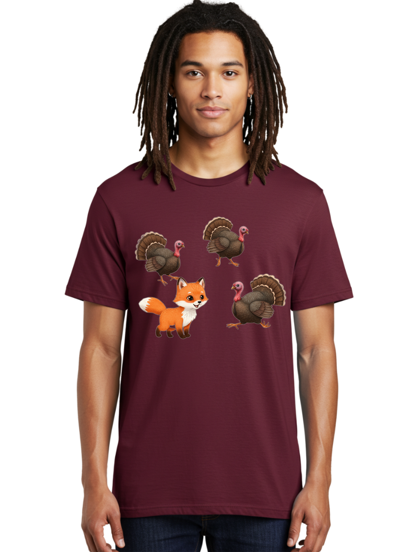 Fox-And-Turkeys-1 Men'S Graphic Tee, 100% Cotton, Comfortable Casual Summer Wear, Machine Washable, Vintage Camera, Old Camera, Antique Camera, Black Camera, Classic Photography, Photography Equipment, Nostalgic Device, Film Camera, Camera Art Bam433