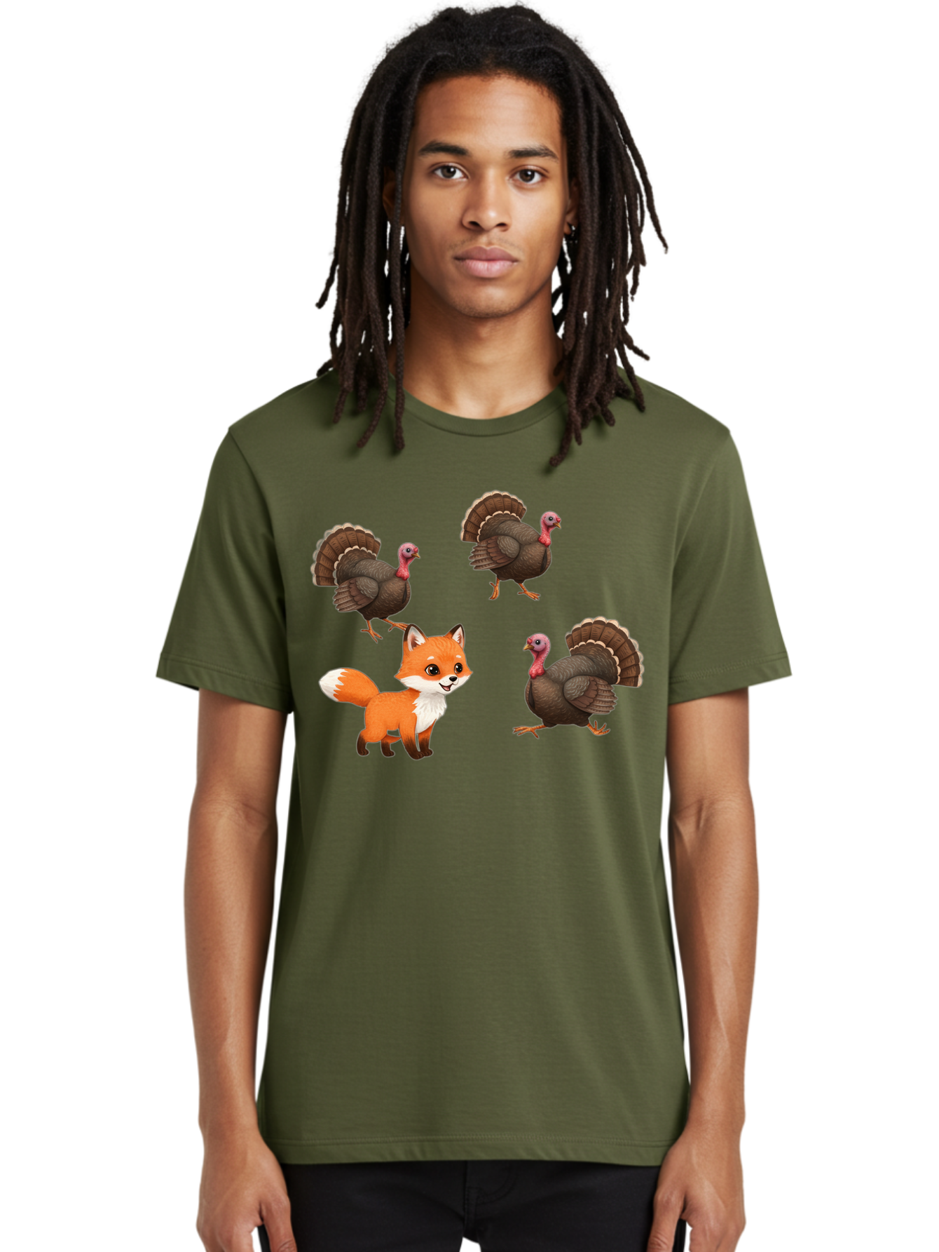 Fox-And-Turkeys-1 Men'S Graphic Tee, 100% Cotton, Comfortable Casual Summer Wear, Machine Washable, Vintage Camera, Old Camera, Antique Camera, Black Camera, Classic Photography, Photography Equipment, Nostalgic Device, Film Camera, Camera Art Bam433
