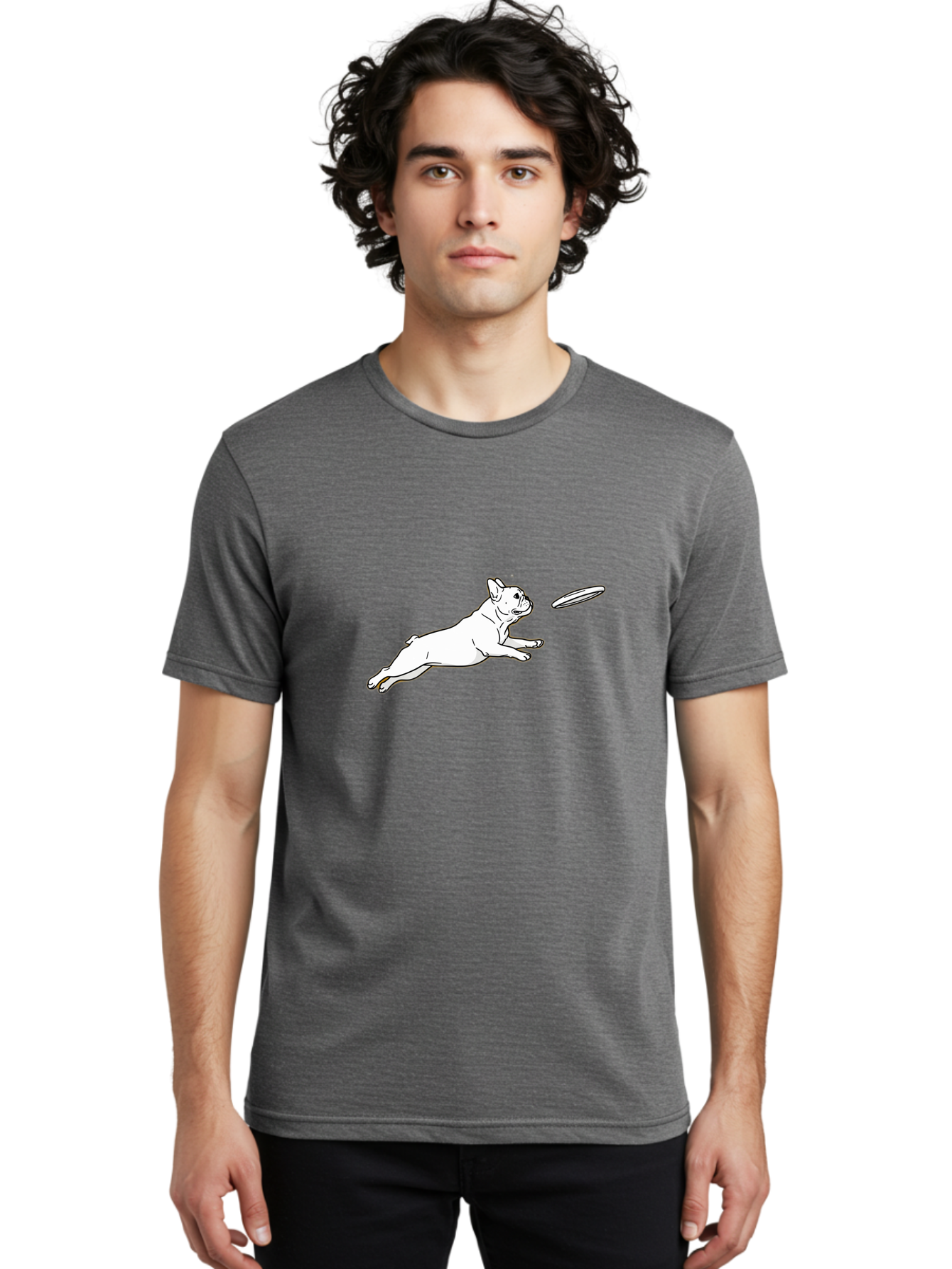French-Bulldog-Catching-Frisbee Men'S Graphic Tee, 100% Cotton, Comfortable Casual Summer Wear, Machine Washable, Vintage Camera, Old Camera, Antique Camera, Black Camera, Classic Photography, Photography Equipment, Nostalgic Device, Bam435