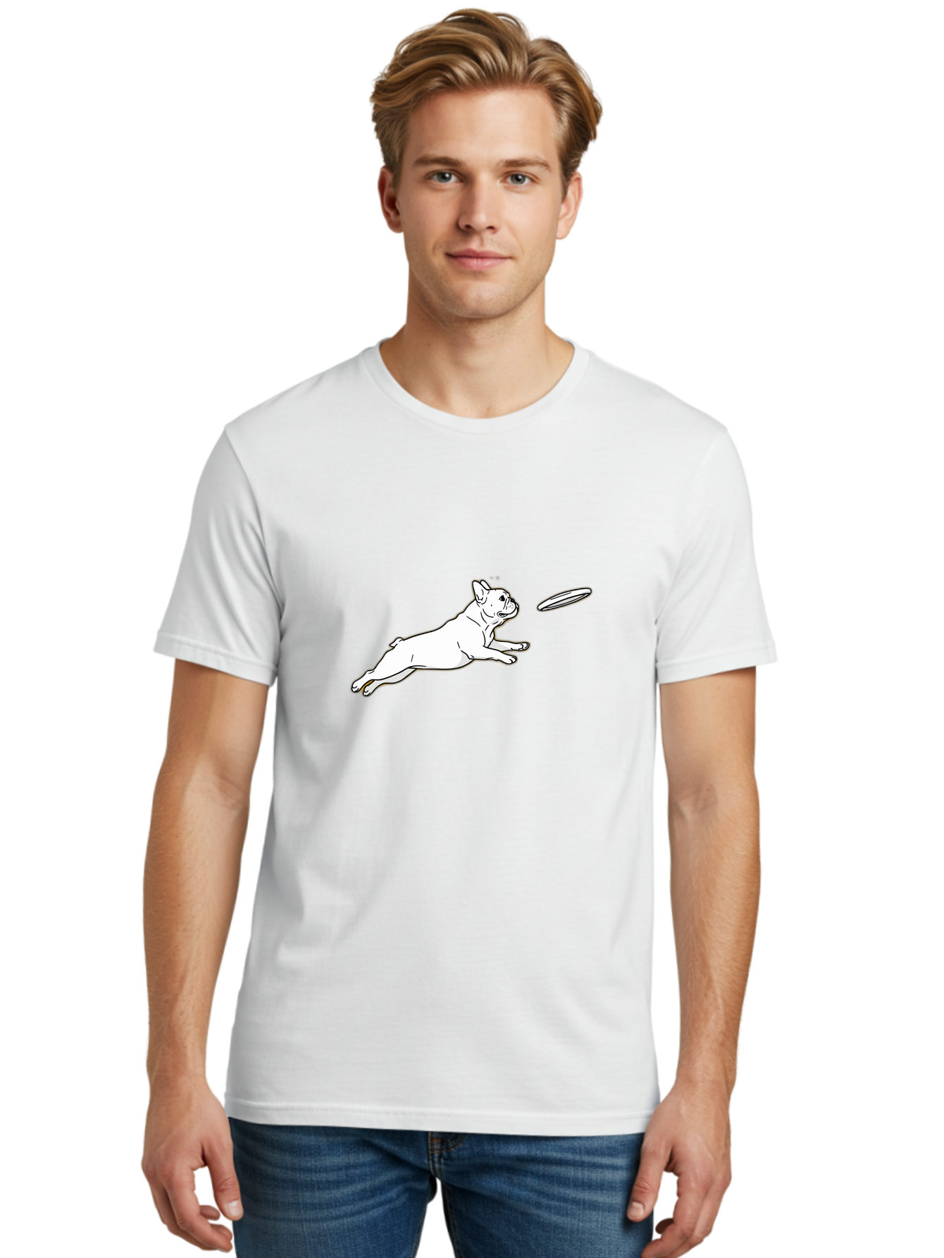 French-Bulldog-Catching-Frisbee Men'S Graphic Tee, 100% Cotton, Comfortable Casual Summer Wear, Machine Washable, Vintage Camera, Old Camera, Antique Camera, Black Camera, Classic Photography, Photography Equipment, Nostalgic Device, Bam435
