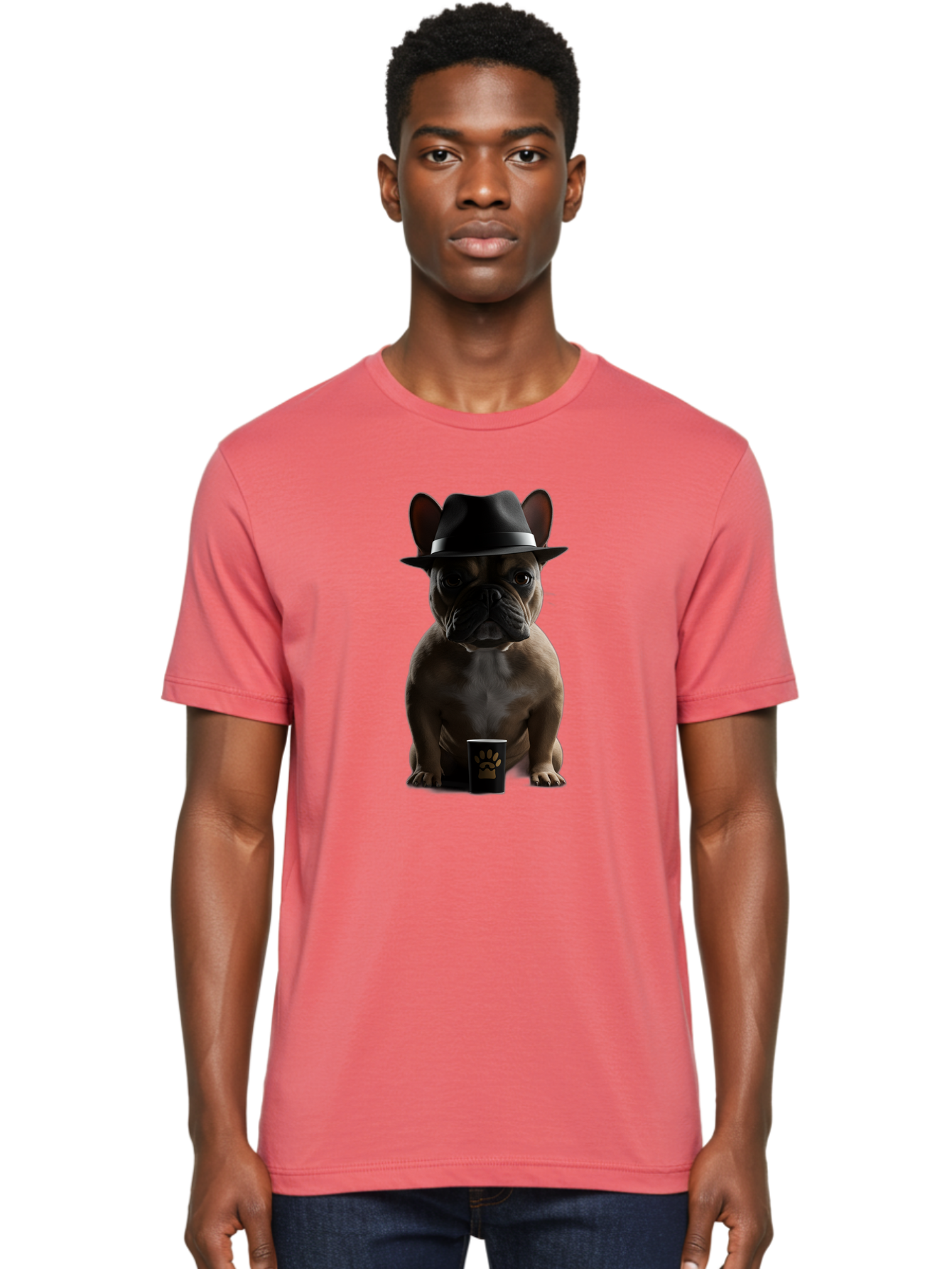 French-Bulldog-With-Fedora-Hat Men'S Graphic Tee, 100% Cotton, Comfortable Casual Summer Wear, Machine Washable, Vintage Camera, Old Camera, Antique Camera, Black Camera, Classic Photography, Photography Equipment, Nostalgic Device, Bam436