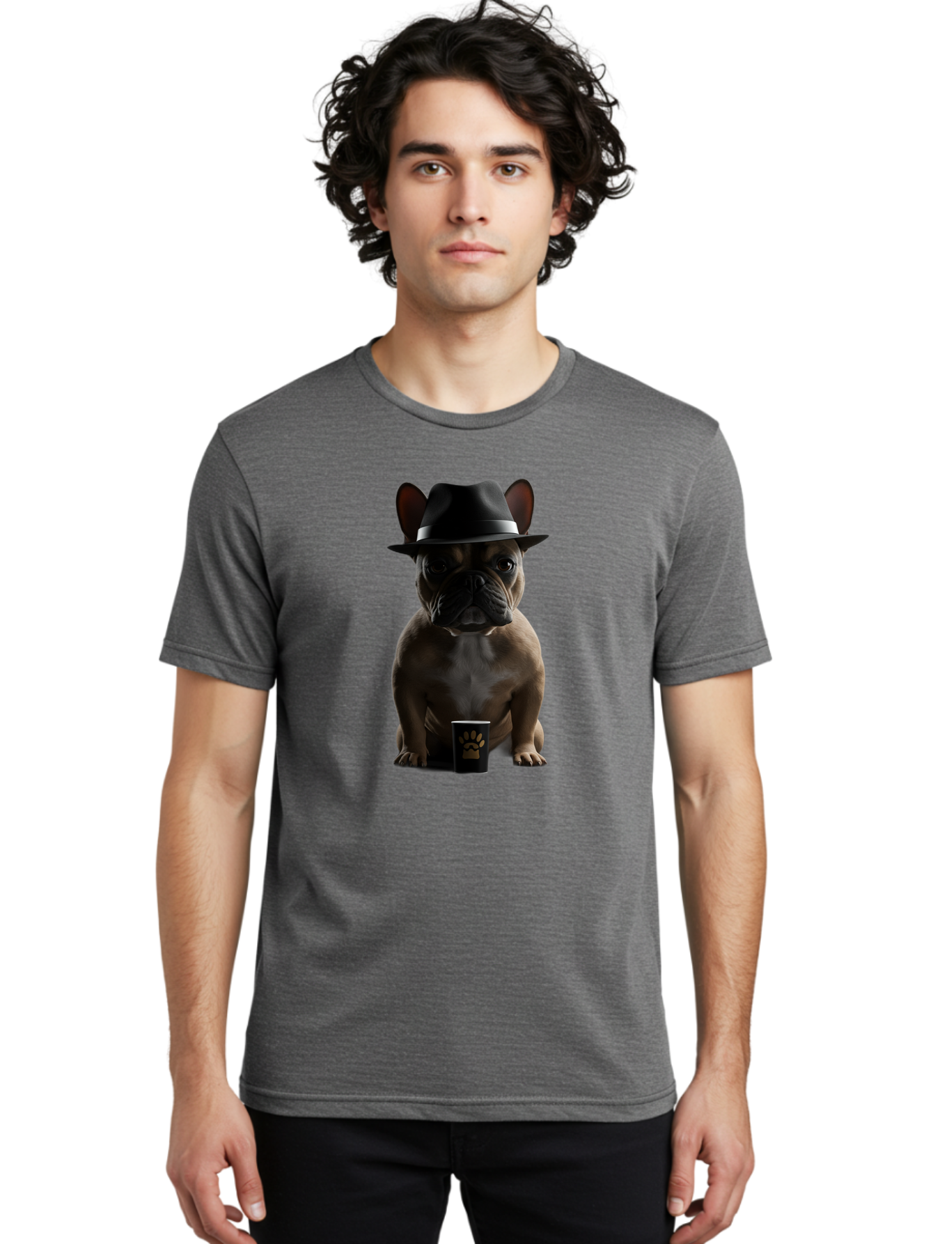 French-Bulldog-With-Fedora-Hat Men'S Graphic Tee, 100% Cotton, Comfortable Casual Summer Wear, Machine Washable, Vintage Camera, Old Camera, Antique Camera, Black Camera, Classic Photography, Photography Equipment, Nostalgic Device, Bam436