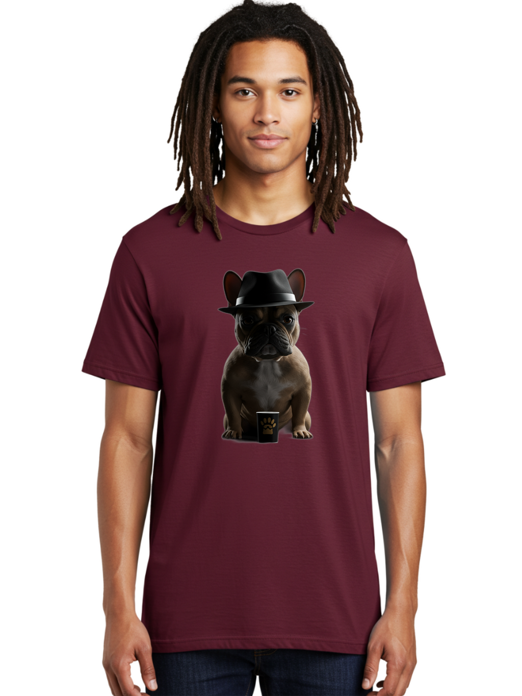 French-Bulldog-With-Fedora-Hat Men'S Graphic Tee, 100% Cotton, Comfortable Casual Summer Wear, Machine Washable, Vintage Camera, Old Camera, Antique Camera, Black Camera, Classic Photography, Photography Equipment, Nostalgic Device, Bam436