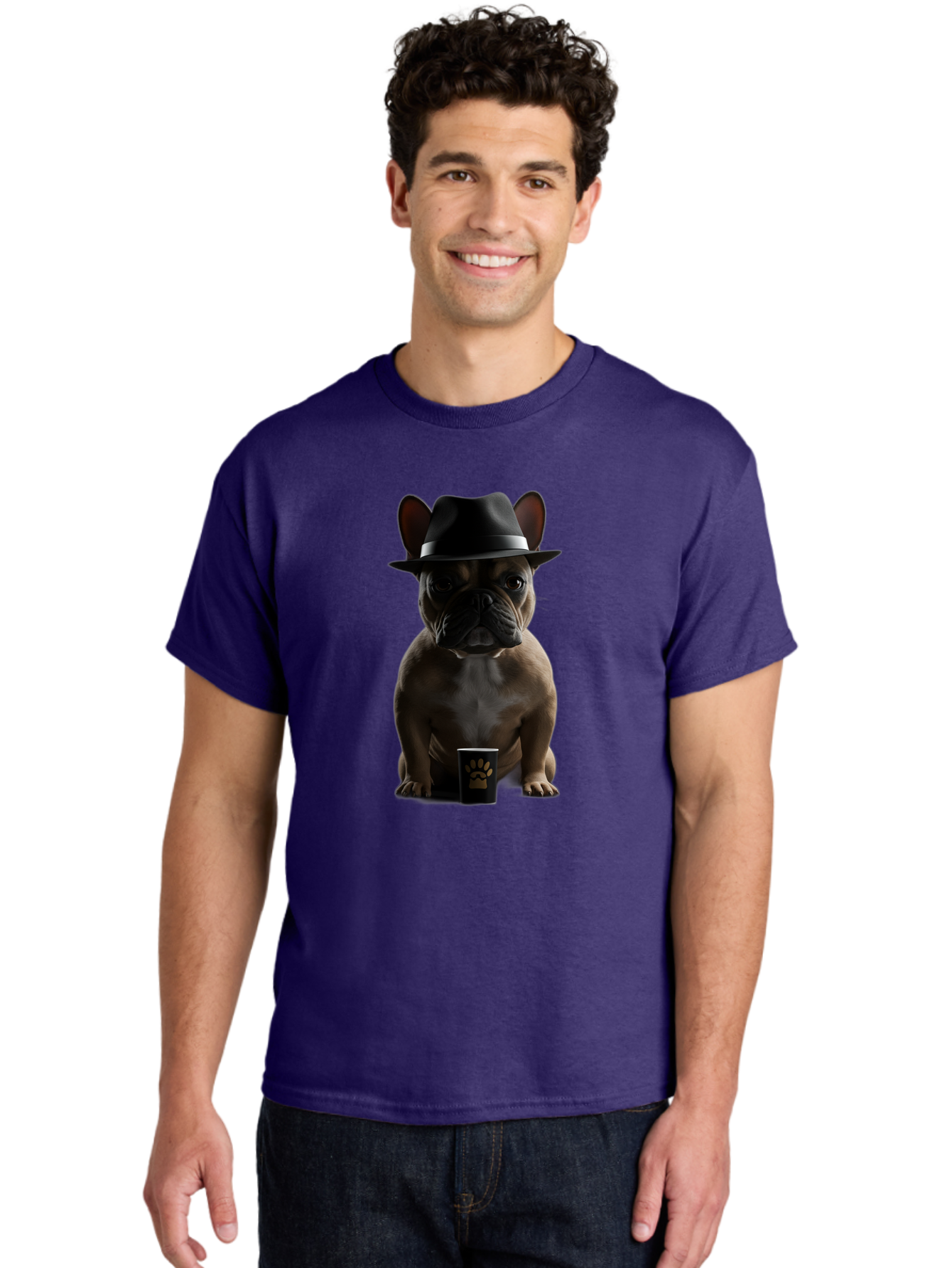 French-Bulldog-With-Fedora-Hat Men'S Graphic Tee, 100% Cotton, Comfortable Casual Summer Wear, Machine Washable, Vintage Camera, Old Camera, Antique Camera, Black Camera, Classic Photography, Photography Equipment, Nostalgic Device, Bam436