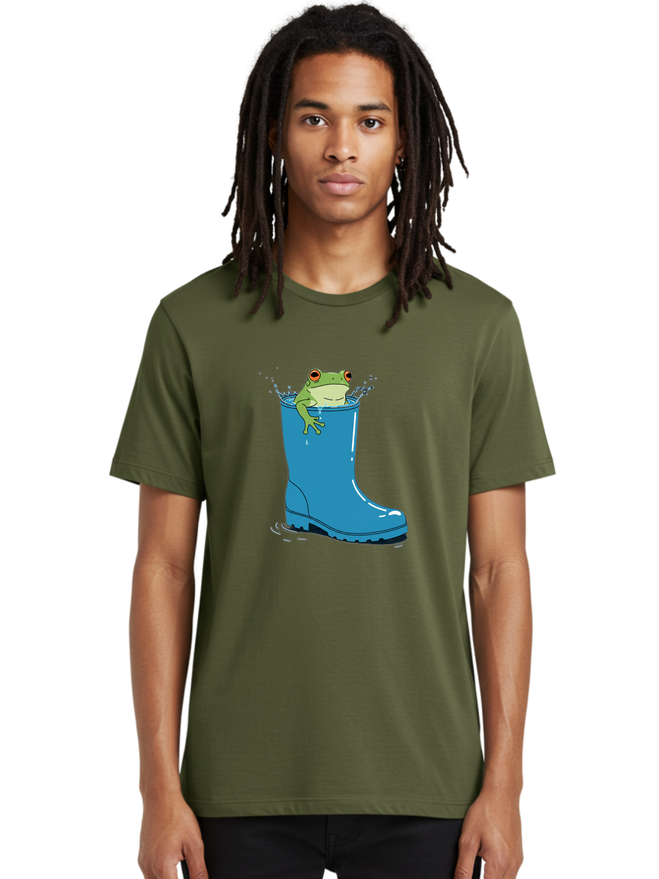 Frog-In-Blue-Boot Men'S Graphic Tee, 100% Cotton, Comfortable Casual Summer Wear, Machine Washable, Vintage Camera, Old Camera, Antique Camera, Black Camera, Classic Photography, Photography Equipment, Nostalgic Device, Film Camera, Camera Art Bam437