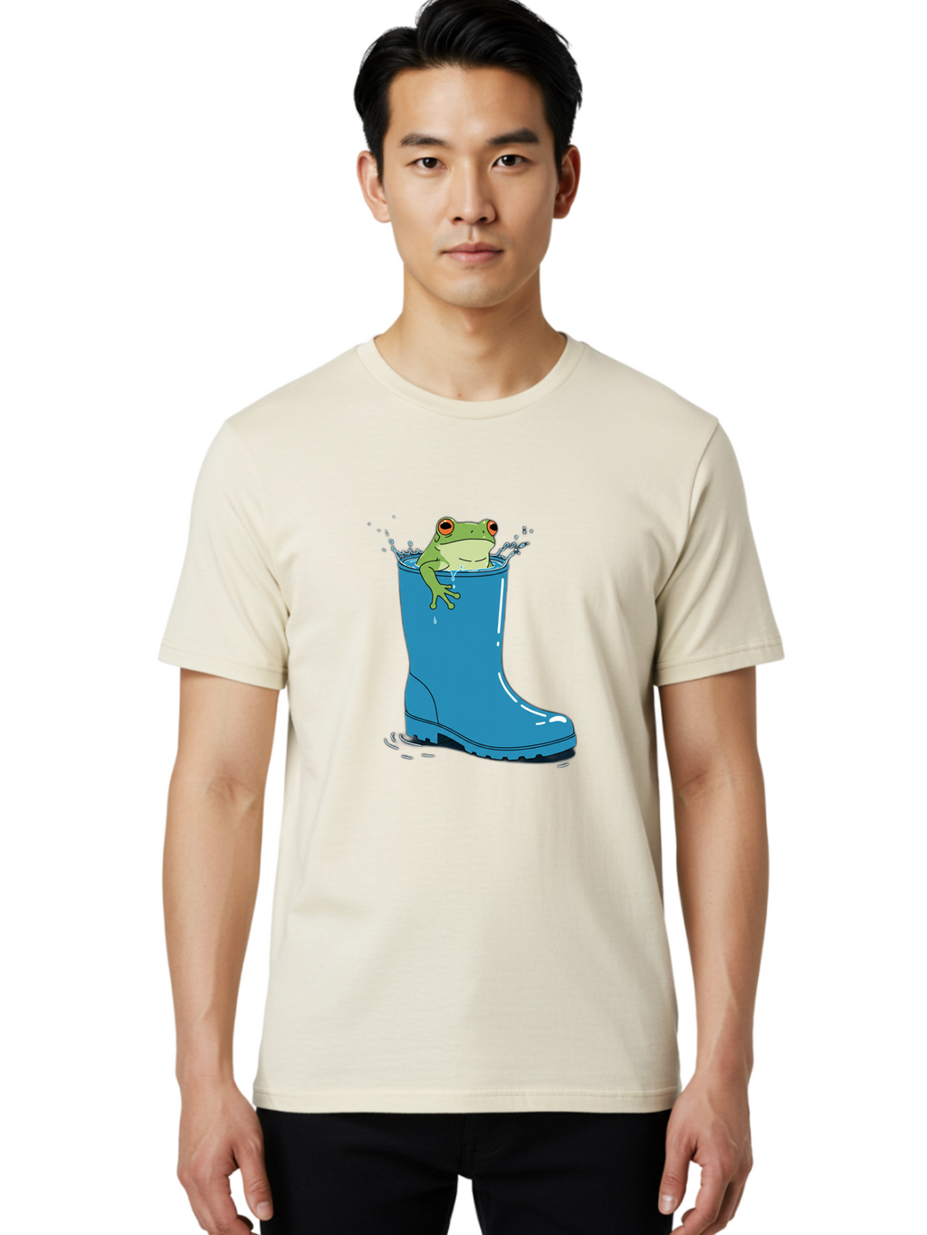 Frog-In-Blue-Boot Men'S Graphic Tee, 100% Cotton, Comfortable Casual Summer Wear, Machine Washable, Vintage Camera, Old Camera, Antique Camera, Black Camera, Classic Photography, Photography Equipment, Nostalgic Device, Film Camera, Camera Art Bam437